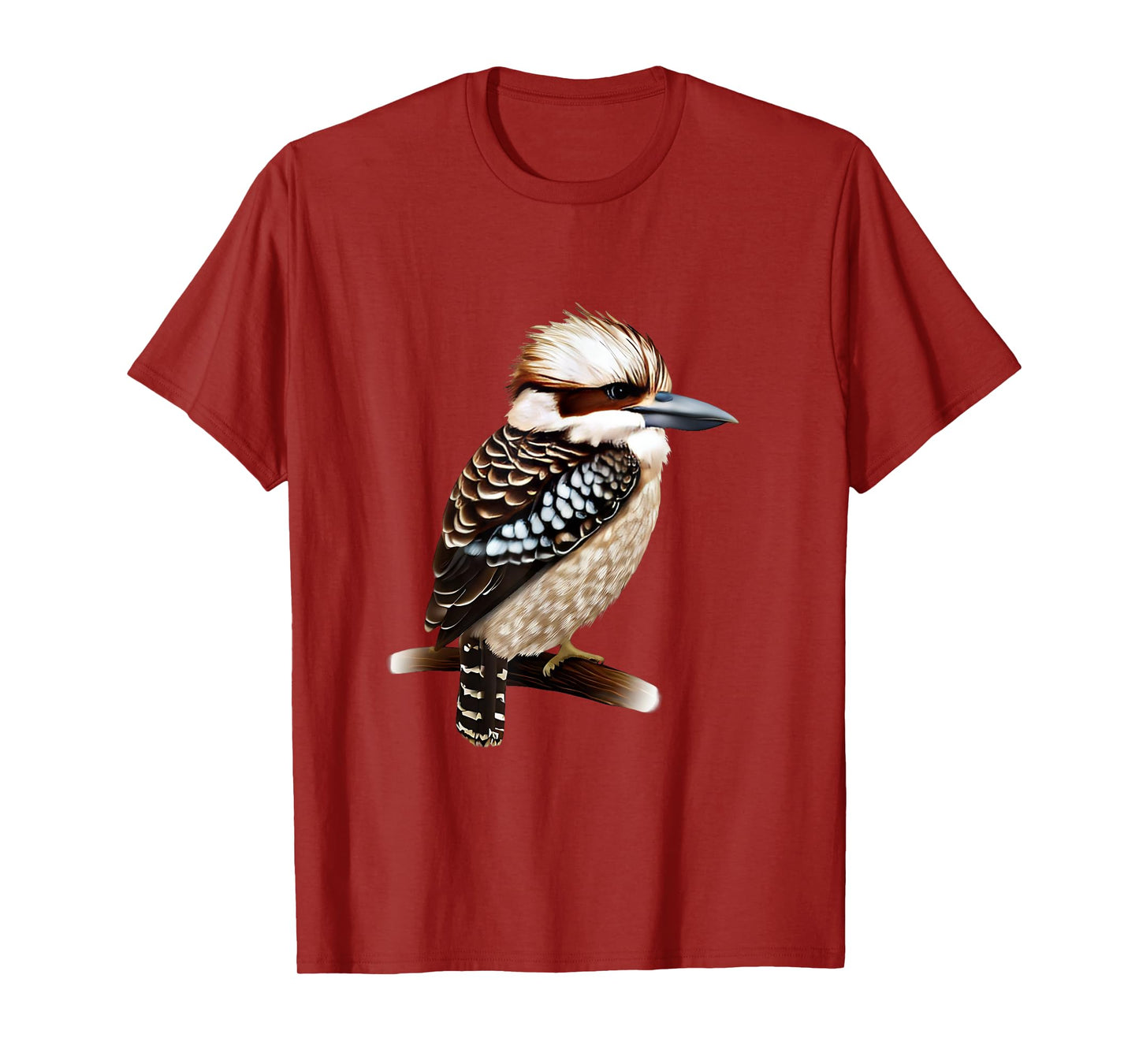 Kookaburra Bird Collection! Kookaburra Bird T-Shirt - Unisex-Adults and Kids - Black - Short Sleeve - Crew Neck - Small
