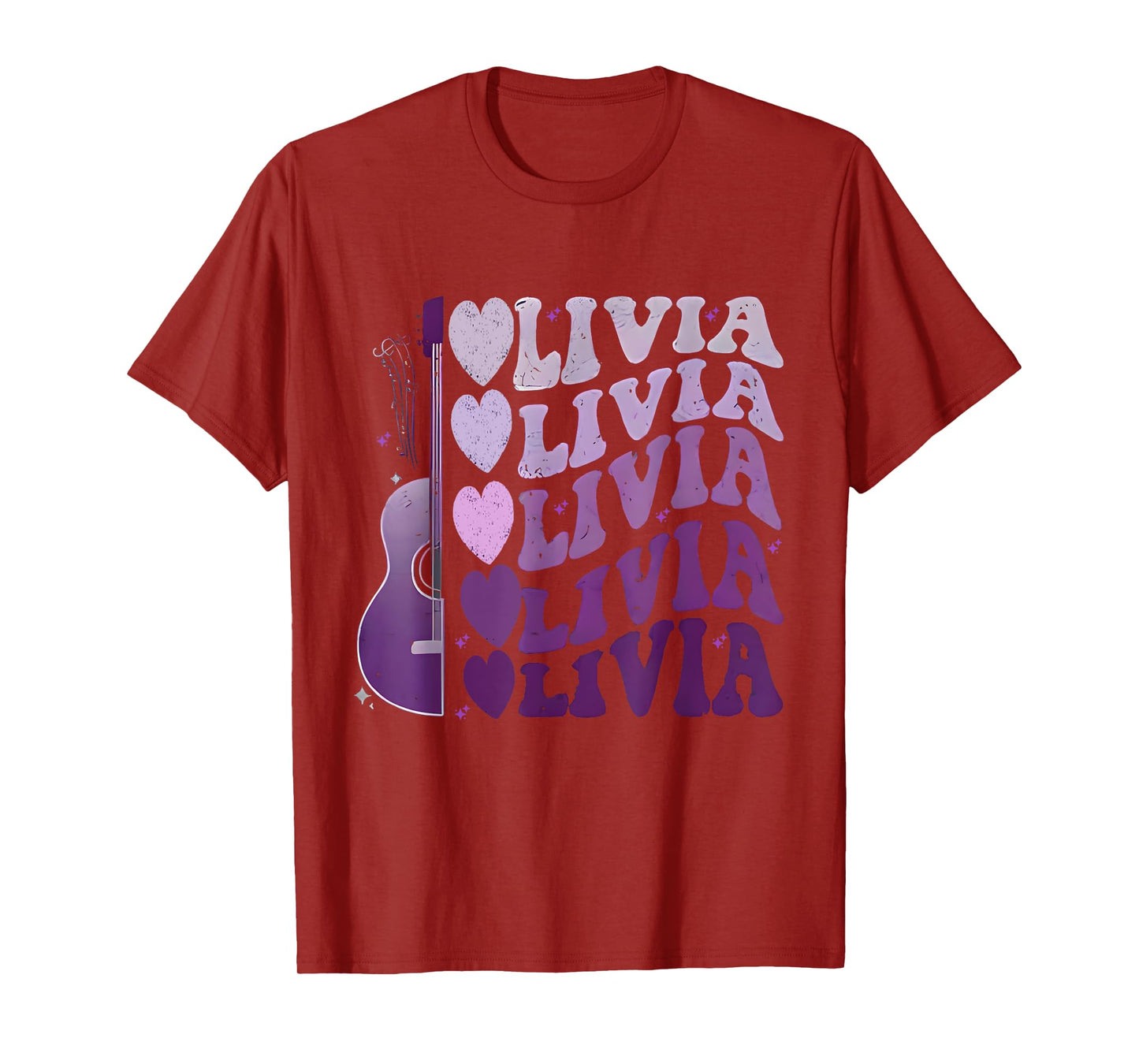 Funny Girl Retro Olivia First Name Personalized Groovy 80's T-Shirt