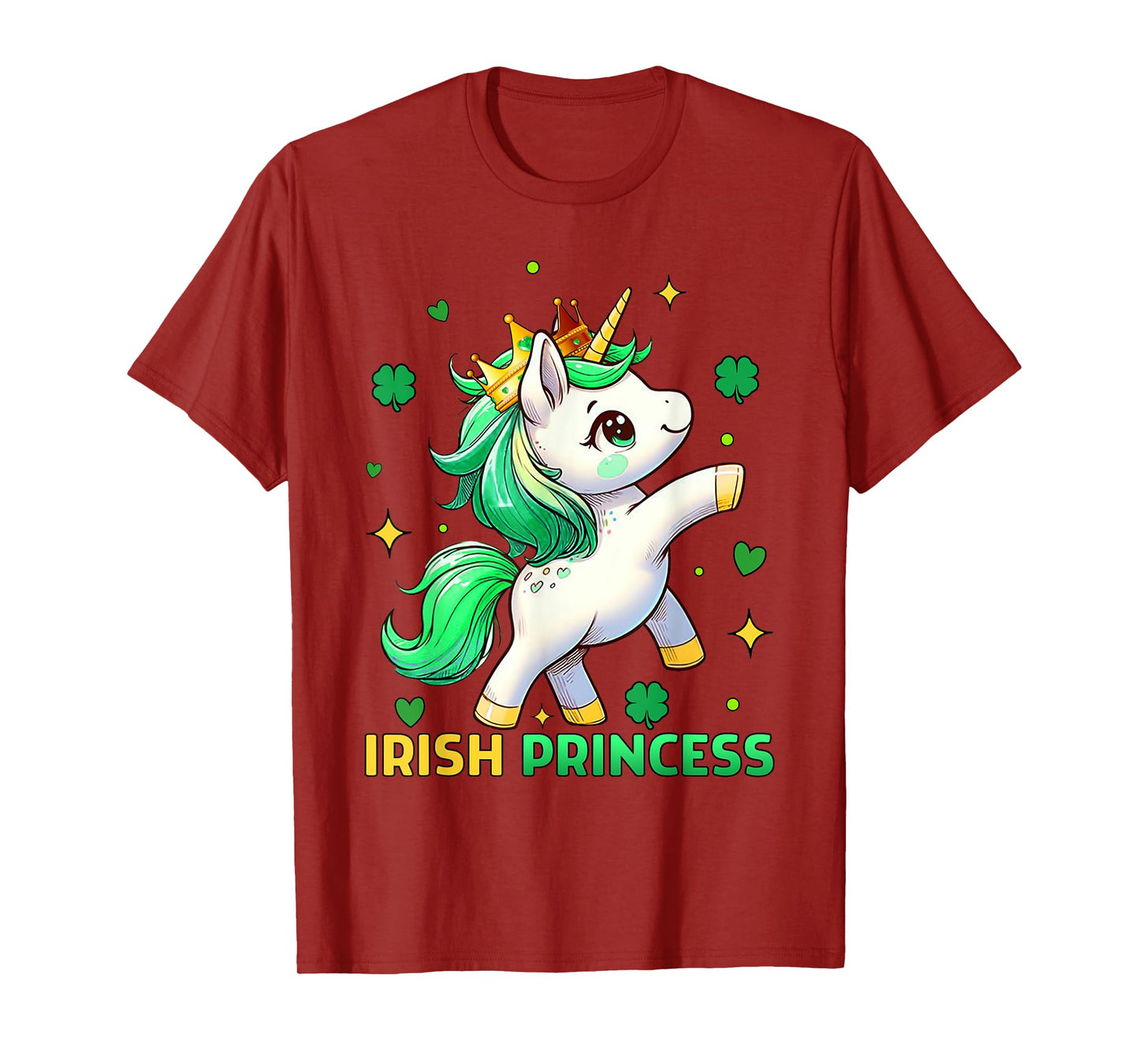 Cute Unicorn Irish Princess St Patricks Day Girls Kids T-Shirt