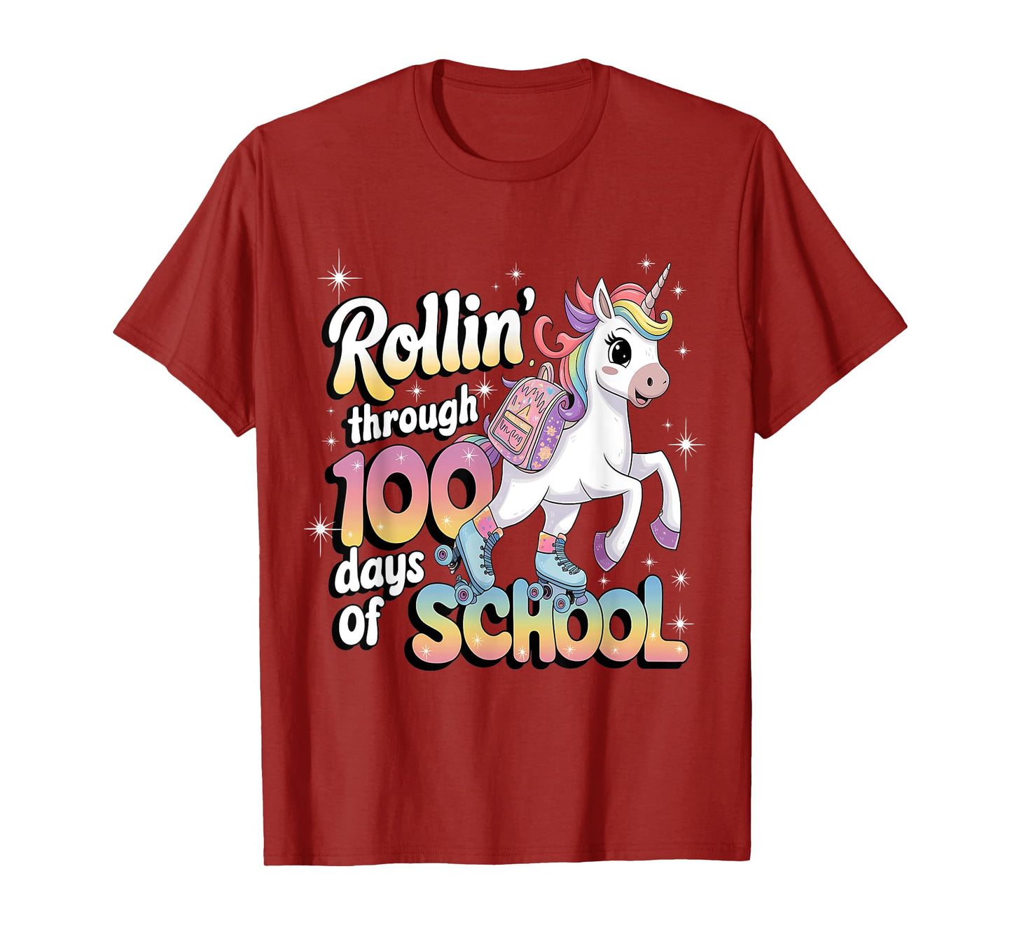 100 Days of School Shirt Girls 100th Day of School Unicorn T-Shirt