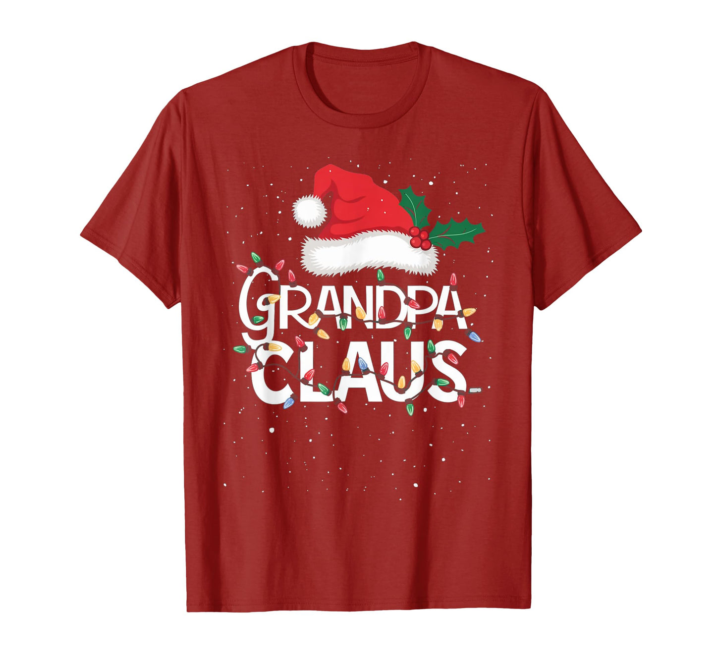 Grandpa Claus Christmas Lights Pajama Family Matching Gifts T-Shirt