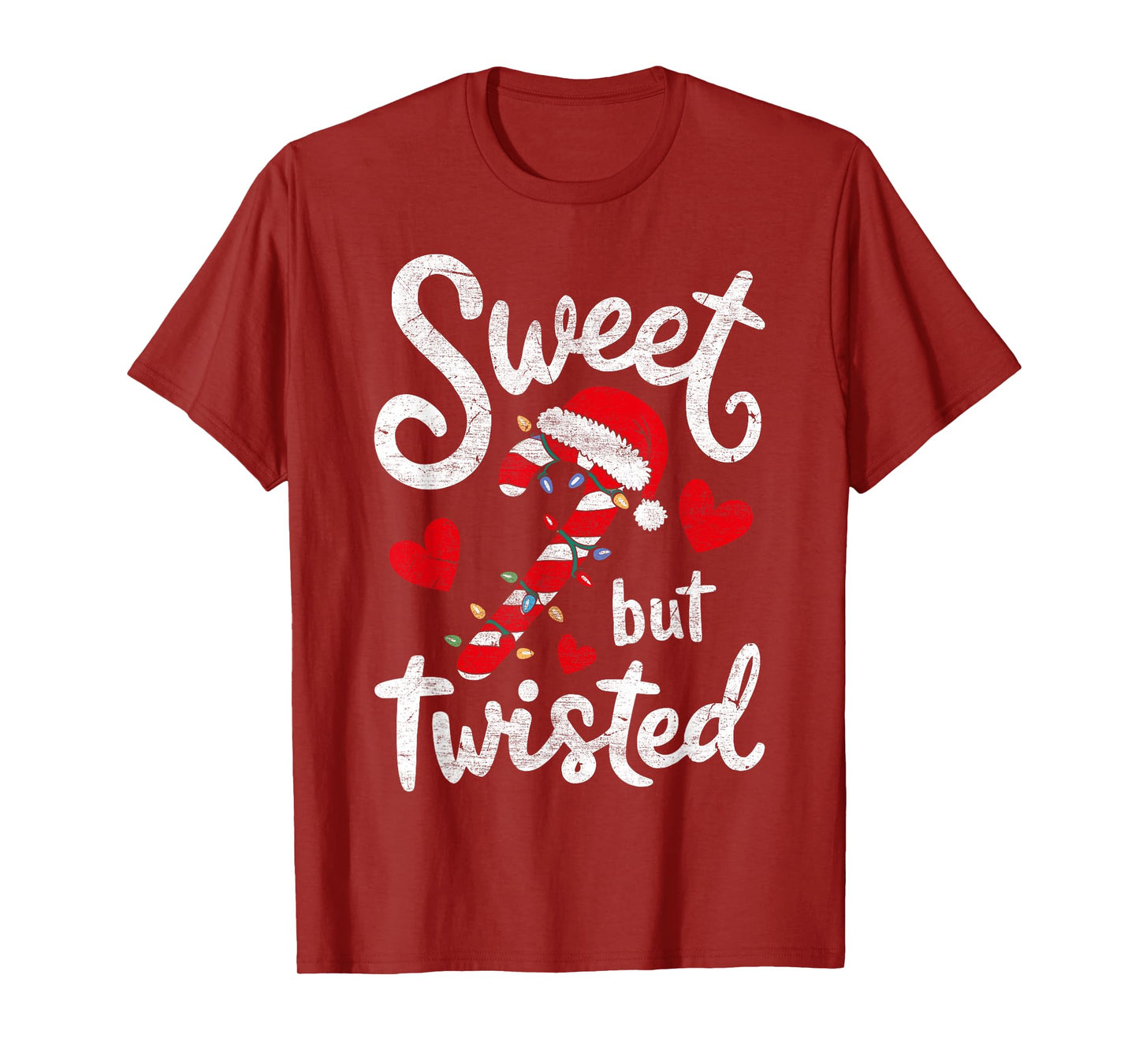 Sweet But Twisted Funny Christmas Candy Cane Xmas Holiday T-Shirt