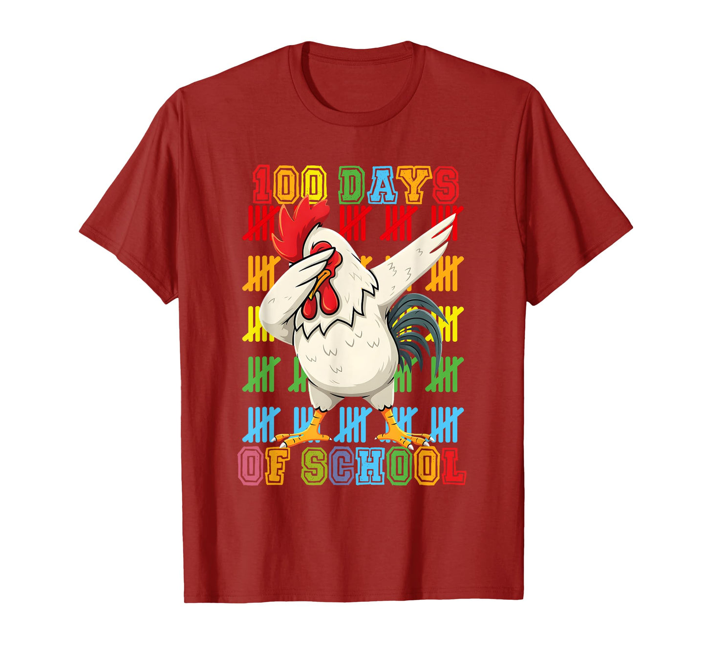 Dabbing 100 Days of school Chicken 100th Day Teacher Student T-Shirt