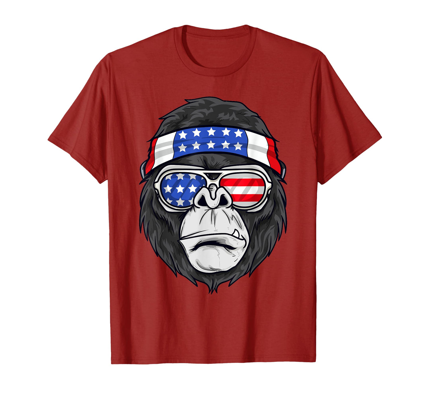 July 4th USA - Funny Patriotic Gorilla Women Kids Men T-Shirt