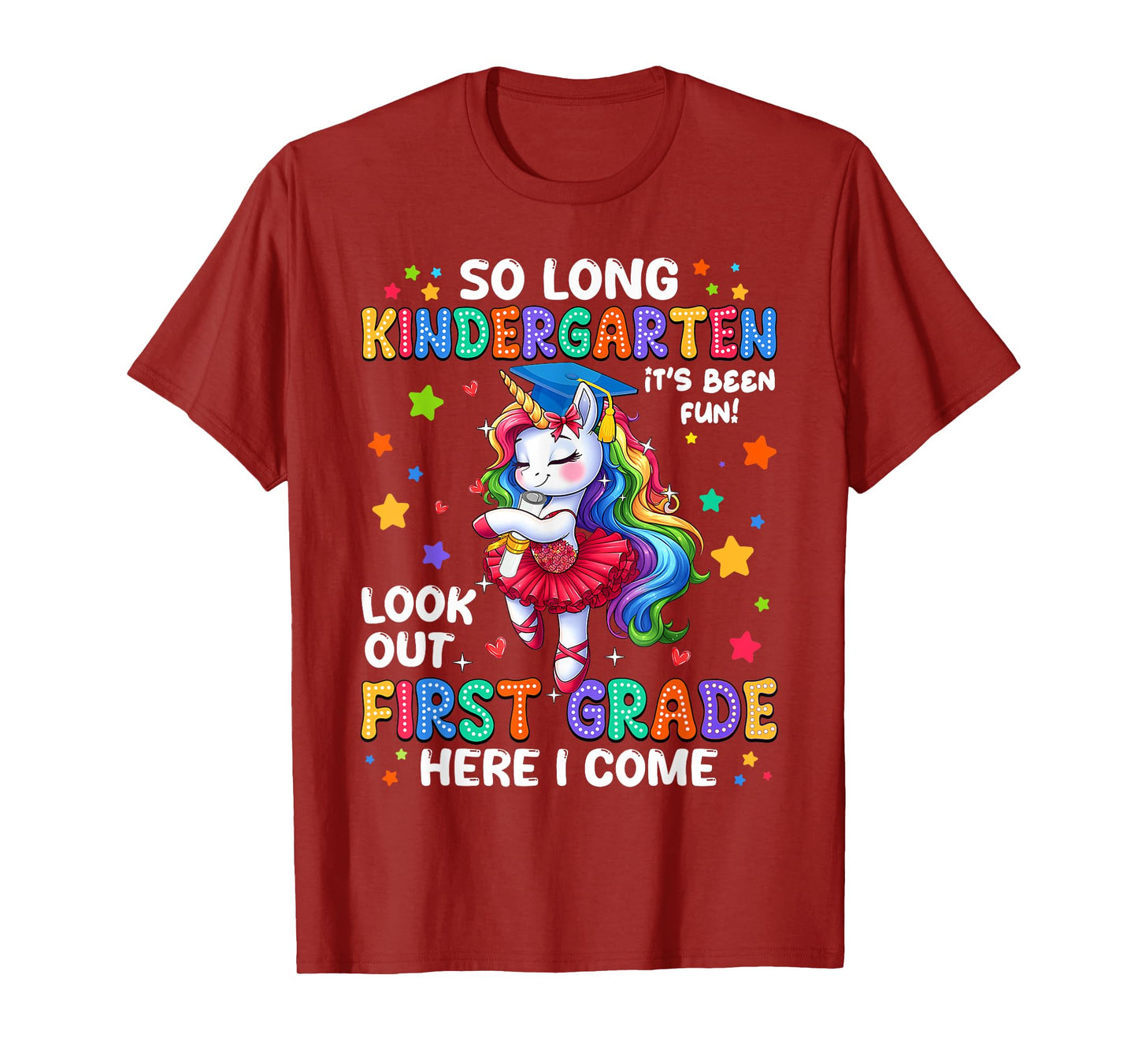 Kindergarten Graduation 2025 Cute Unicorn Girl Graduate Kids T-Shirt