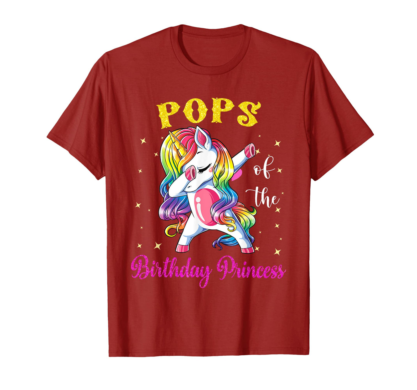 Pops Of The Birthday Unicorn Princess T-Shirt
