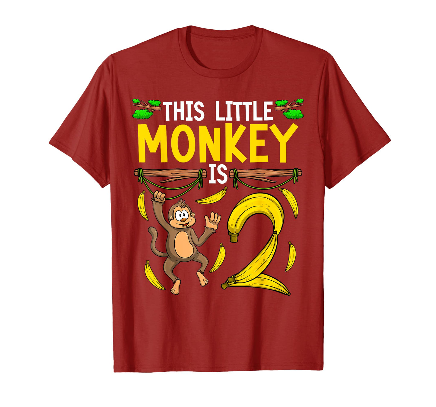 Monkey Birthday Shirt 2nd Monkey Theme Party Kids T-Shirt