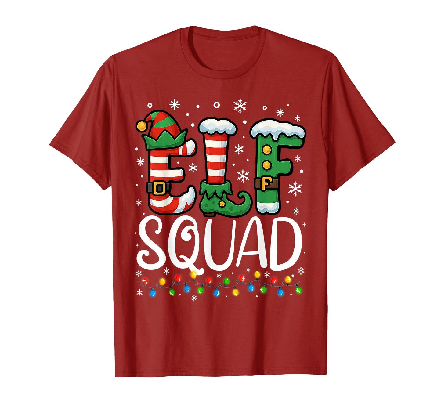 Elf Family Christmas Matching Pajamas Xmas Elf Squad T-Shirt