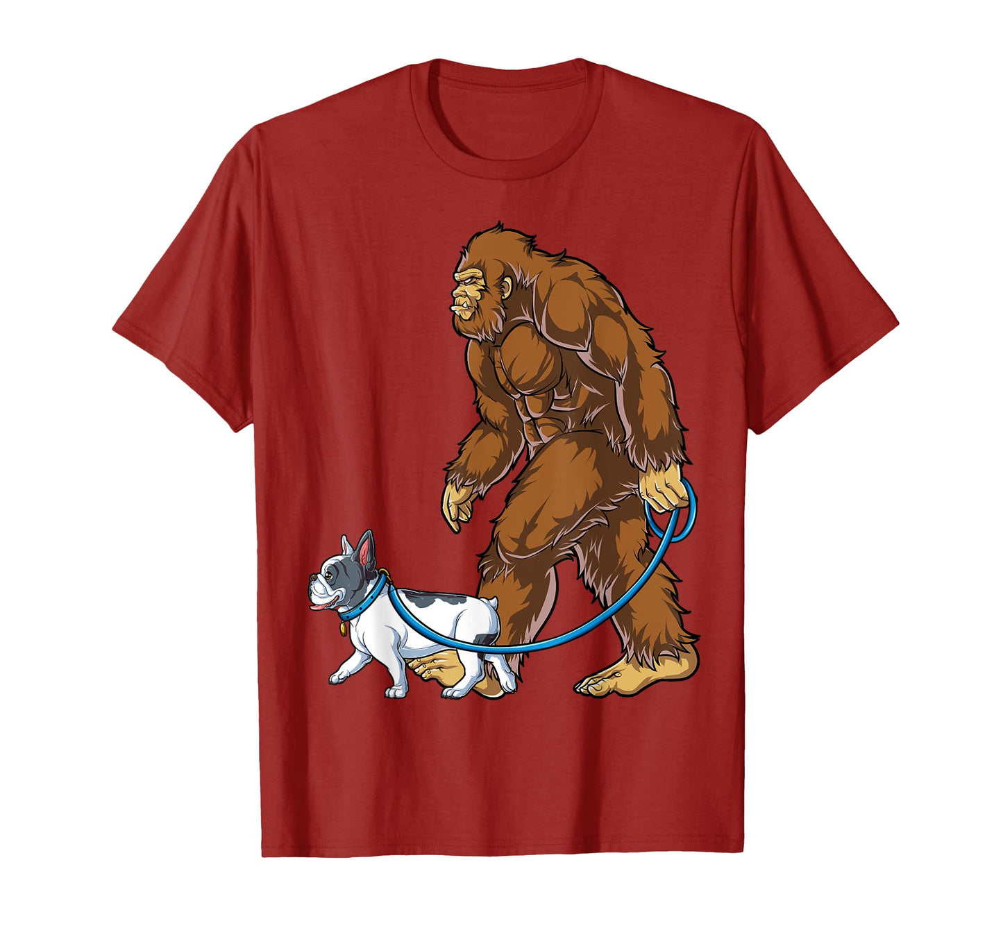 Bigfoot French Bulldog Dog Walk Funny Sasquatch Lovers Men T-Shirt