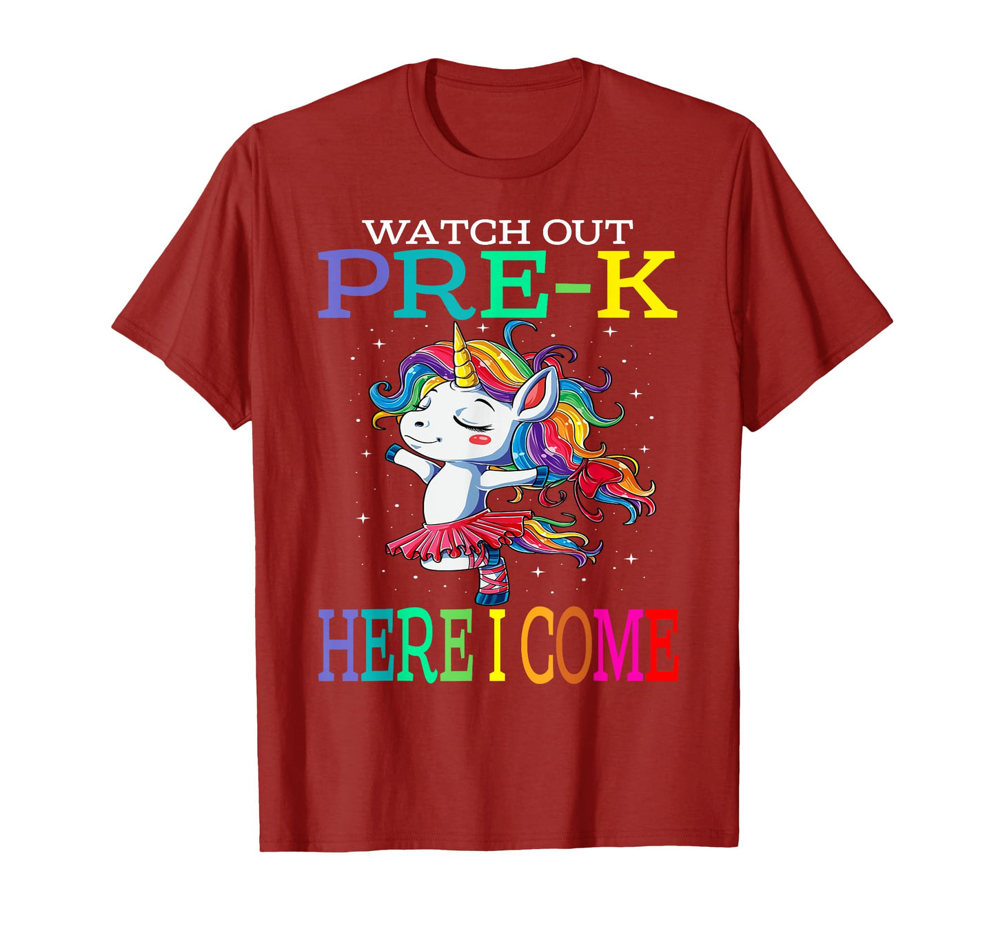 Watch Out Pre-K Here I Come Unicorn Back To School T-Shirt