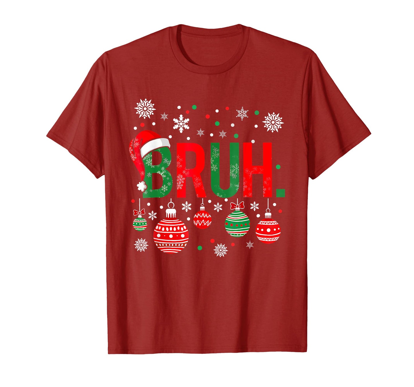 Merry Christmas Bruh Meme Funny Saying Bro Greeting Boys Men T-Shirt