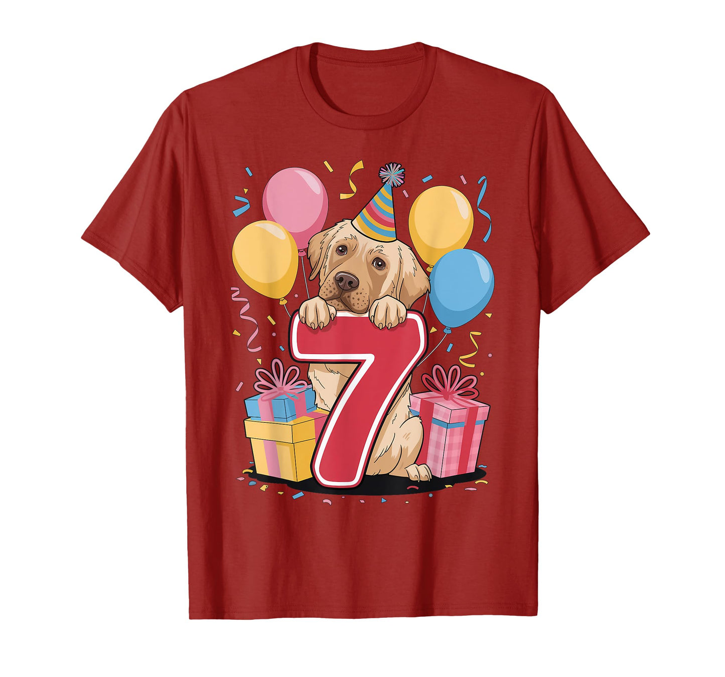 Lab 7th birthday boy girl 7 years seven Labrador Retriever T-Shirt