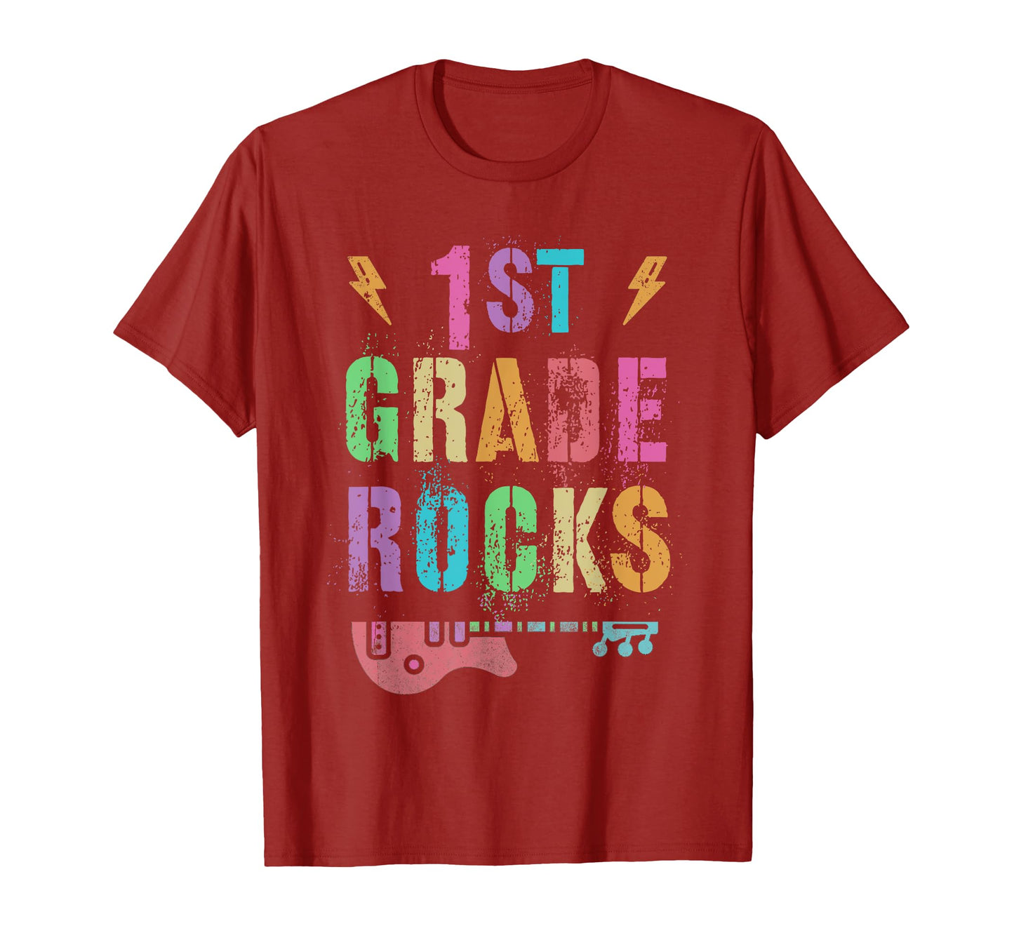 Hello 1st GRADE ROCKS Teacher FIRST Grader Little Rockstar Men Women Girls Kids T-Shirt