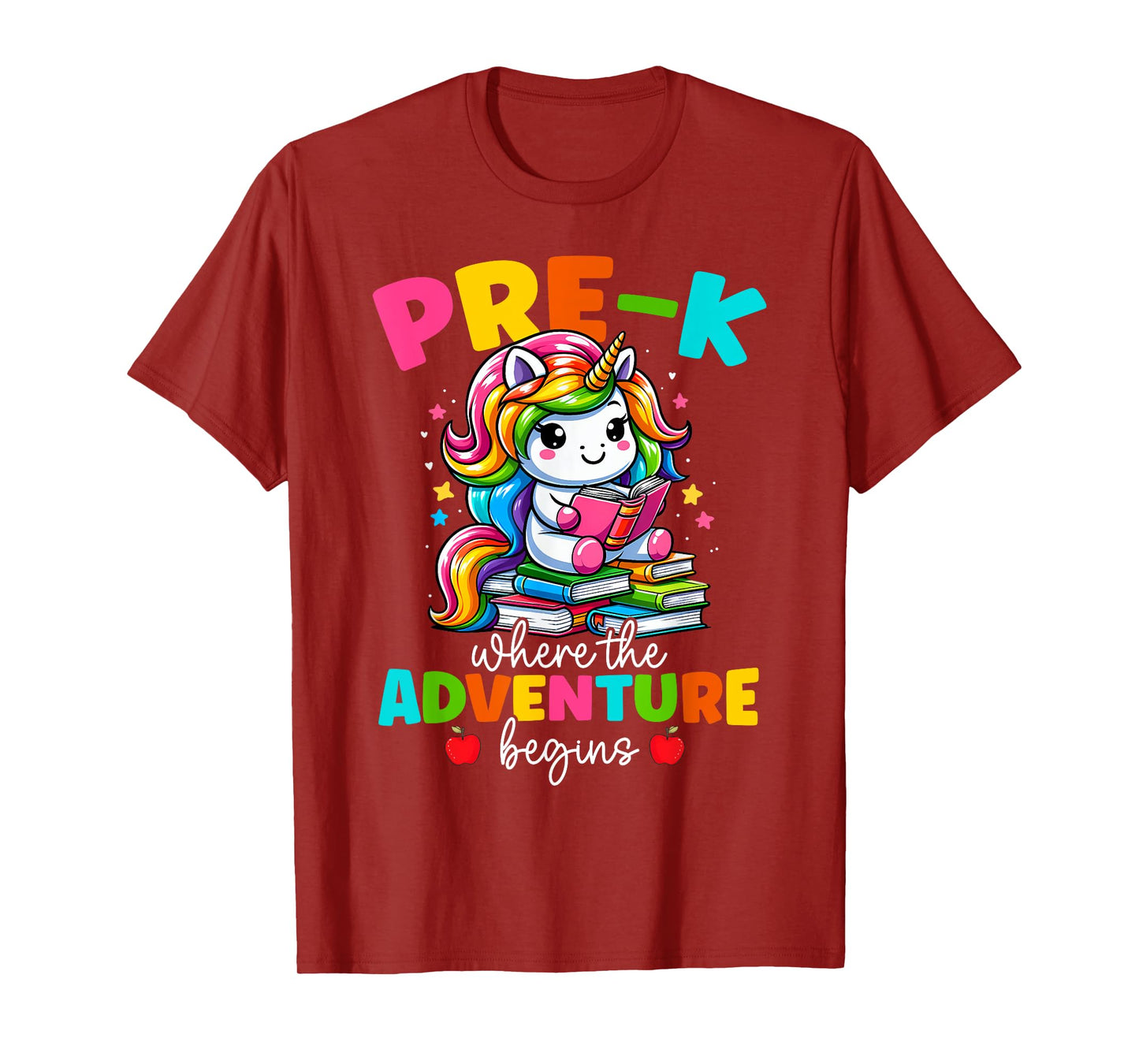 Pre-K Where The Adventure Begins Unicorn Back To School T-Shirt