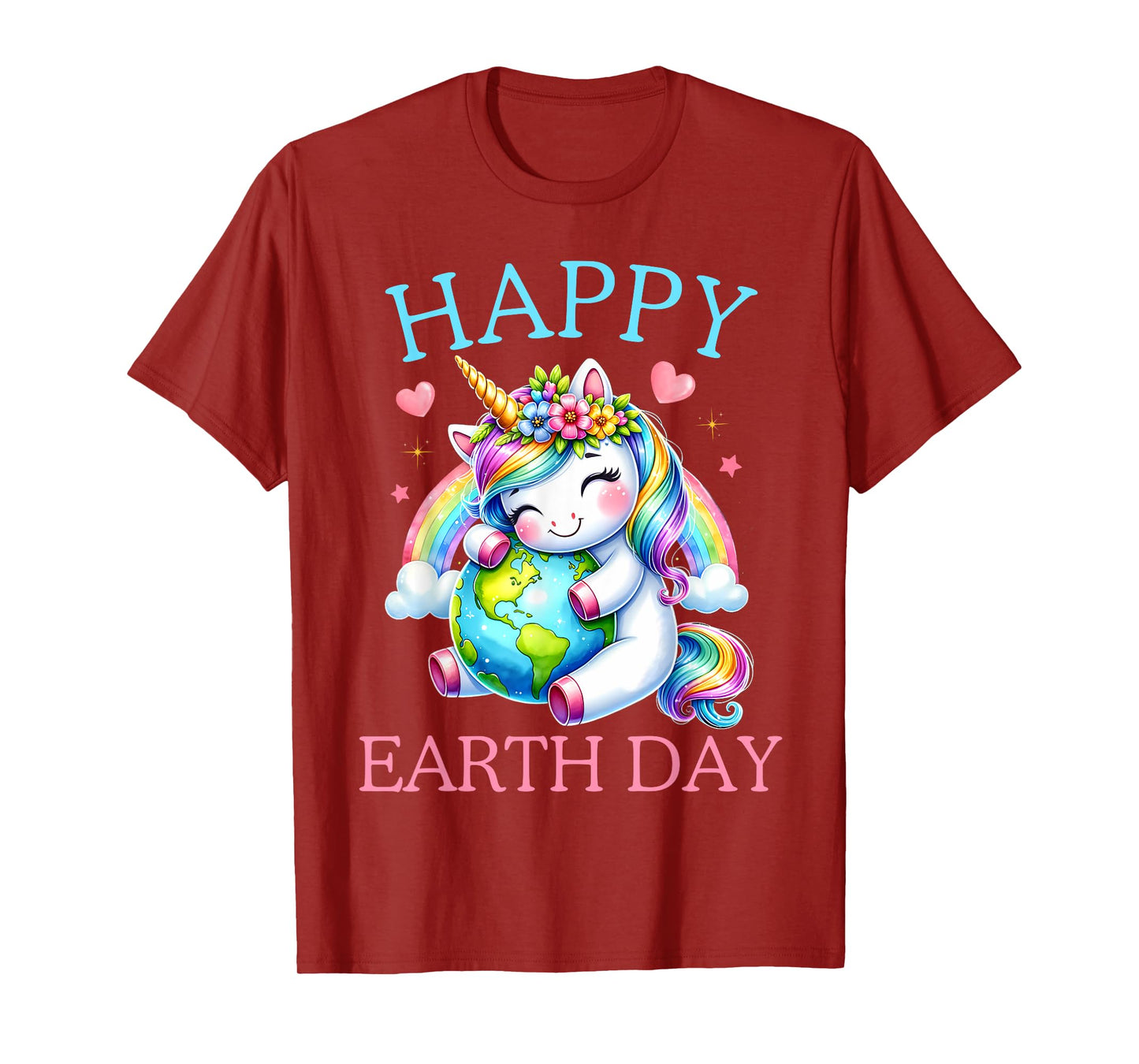 Cute Unicorn Happy Earth Day Groovy Women Men Kids T-Shirt