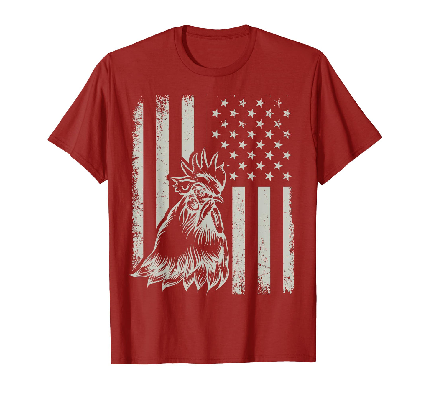 Proud Patriotic Chicken Rooster Farmer Lover American Flag T-Shirt