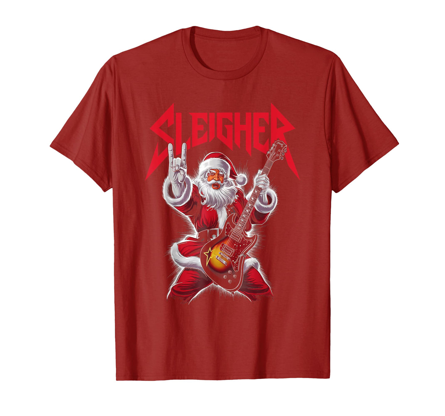 Christmas Sleigher Santa Rock Xmas Rocker Men Women Kids Boy T-Shirt