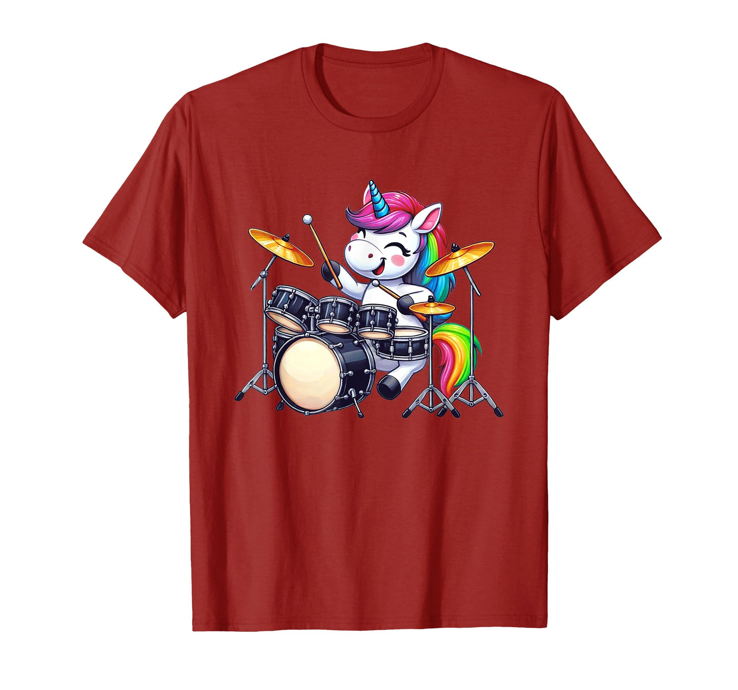 Unicorn Drummer Girls Women Drums Unicorn Drumming T-Shirt