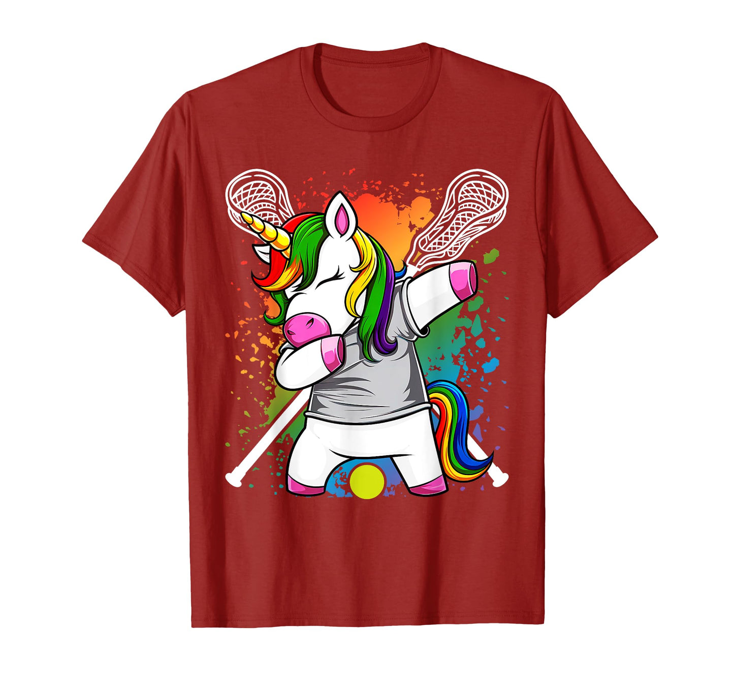 Unicorn Head Lacrosse Funny Lax Sports Women Kids Girls T-Shirt