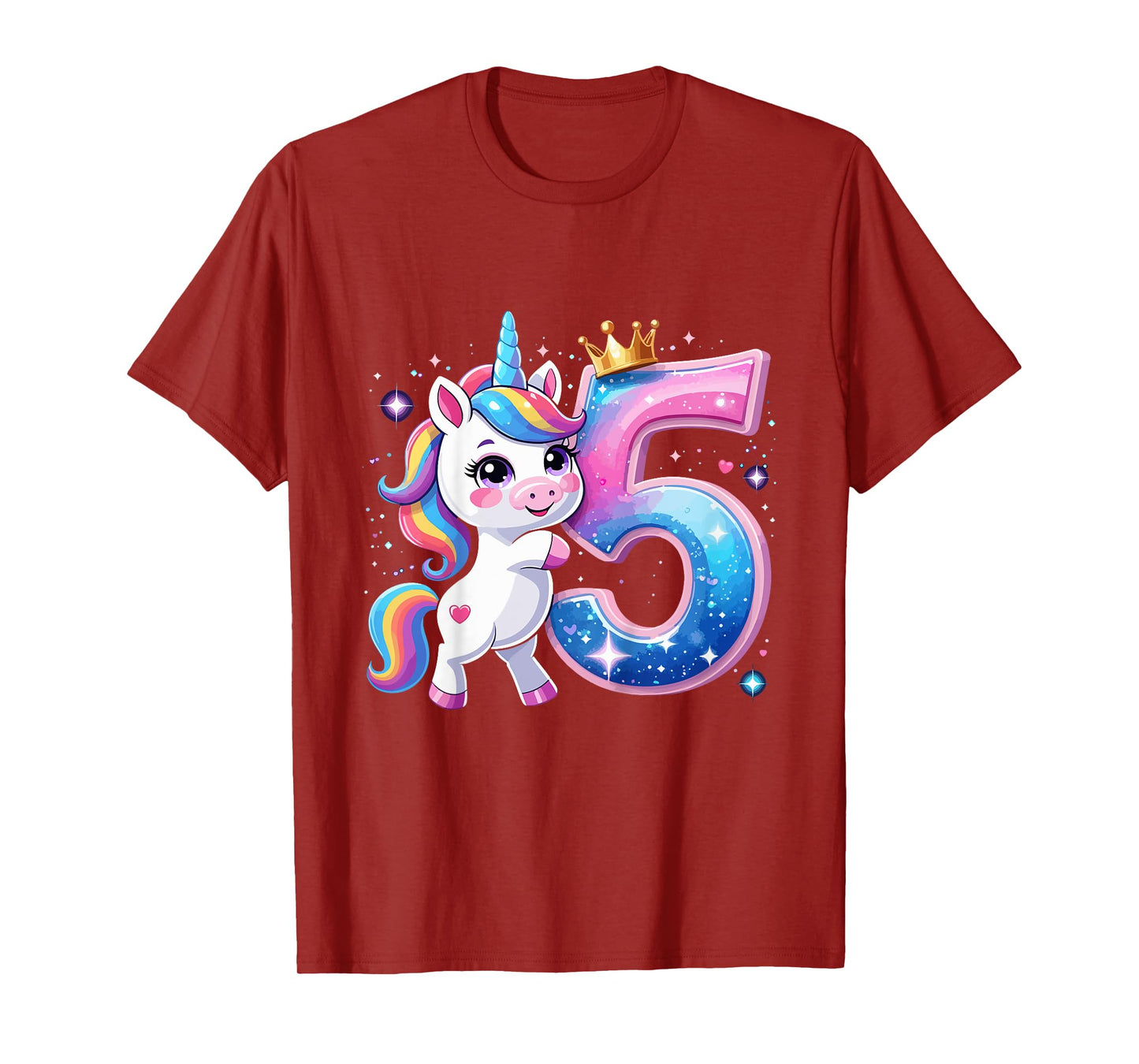 Birthday 5 Years Old 5th Birthday Girls Unicorn T-Shirt