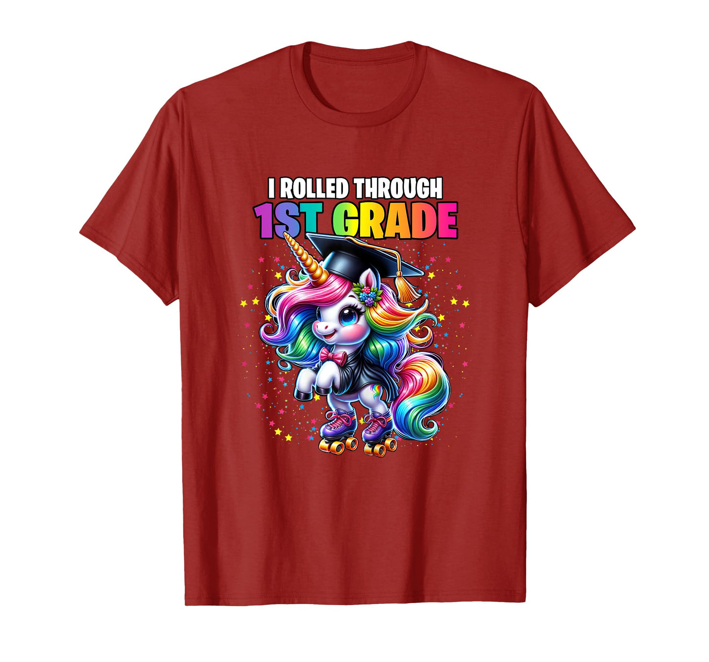 Graduation 1st Grade Unicorn Roller Skate Girls Grad T-Shirt