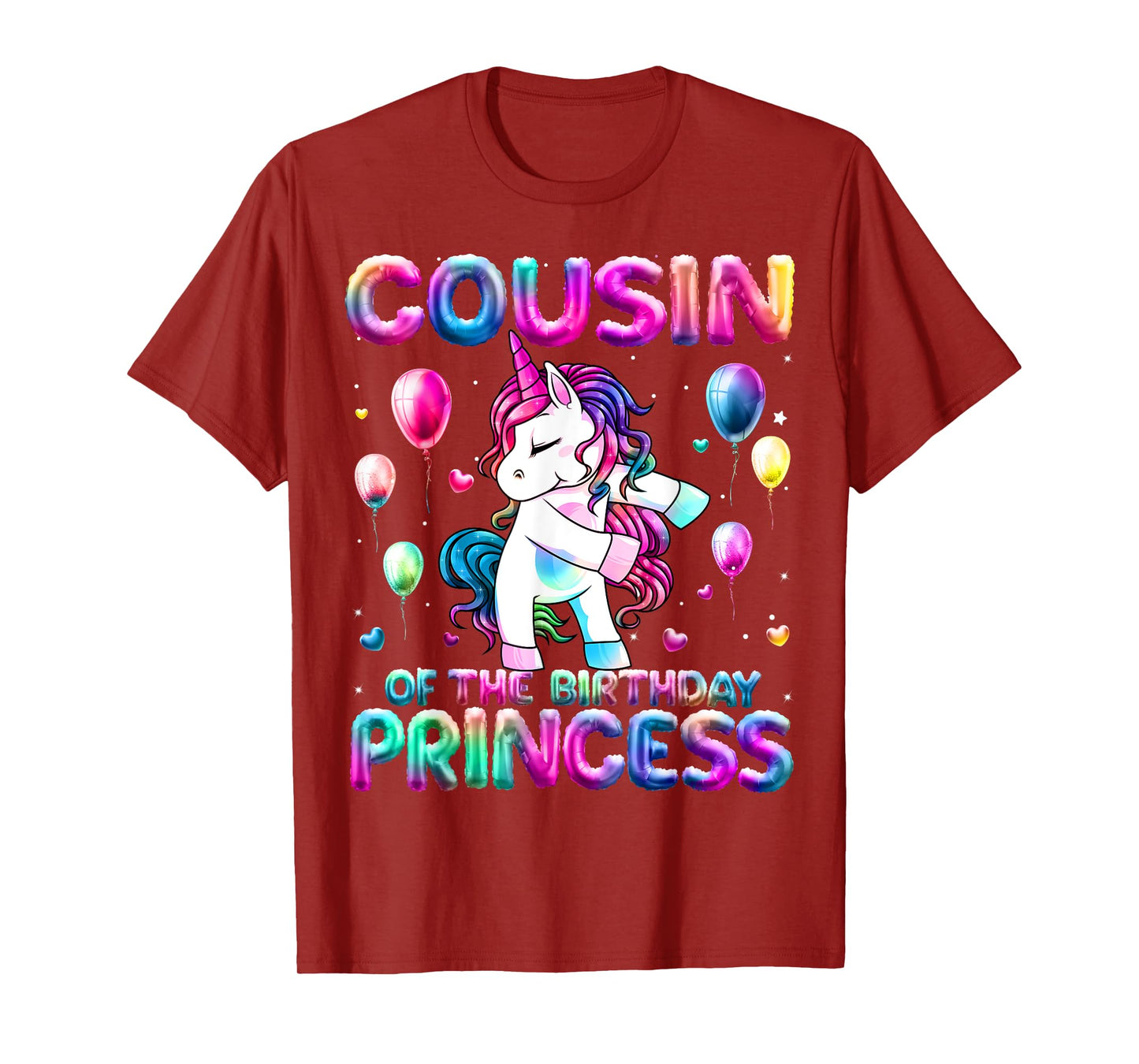Cousin of the Birthday Princess Girl Flossing Unicorn Cousin T-Shirt
