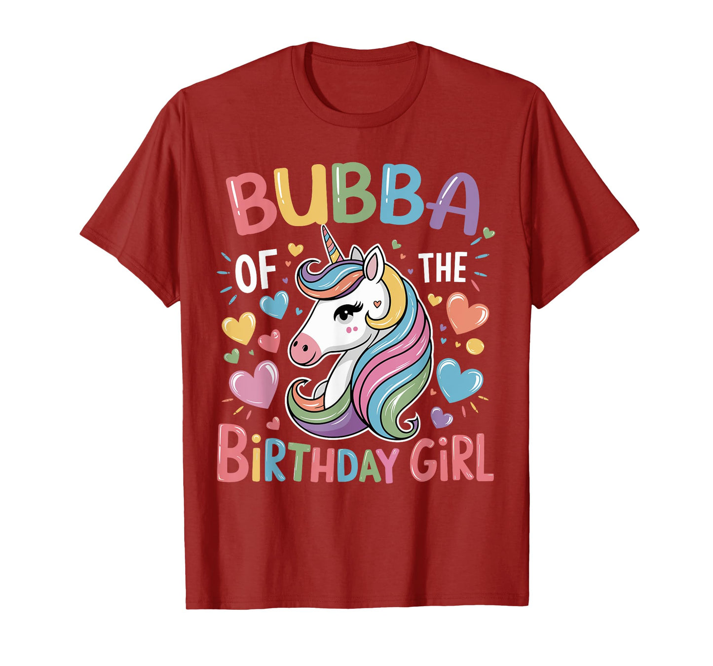 Bubba of The Birthday Girl Matching Unicorn Bday Brother T-Shirt