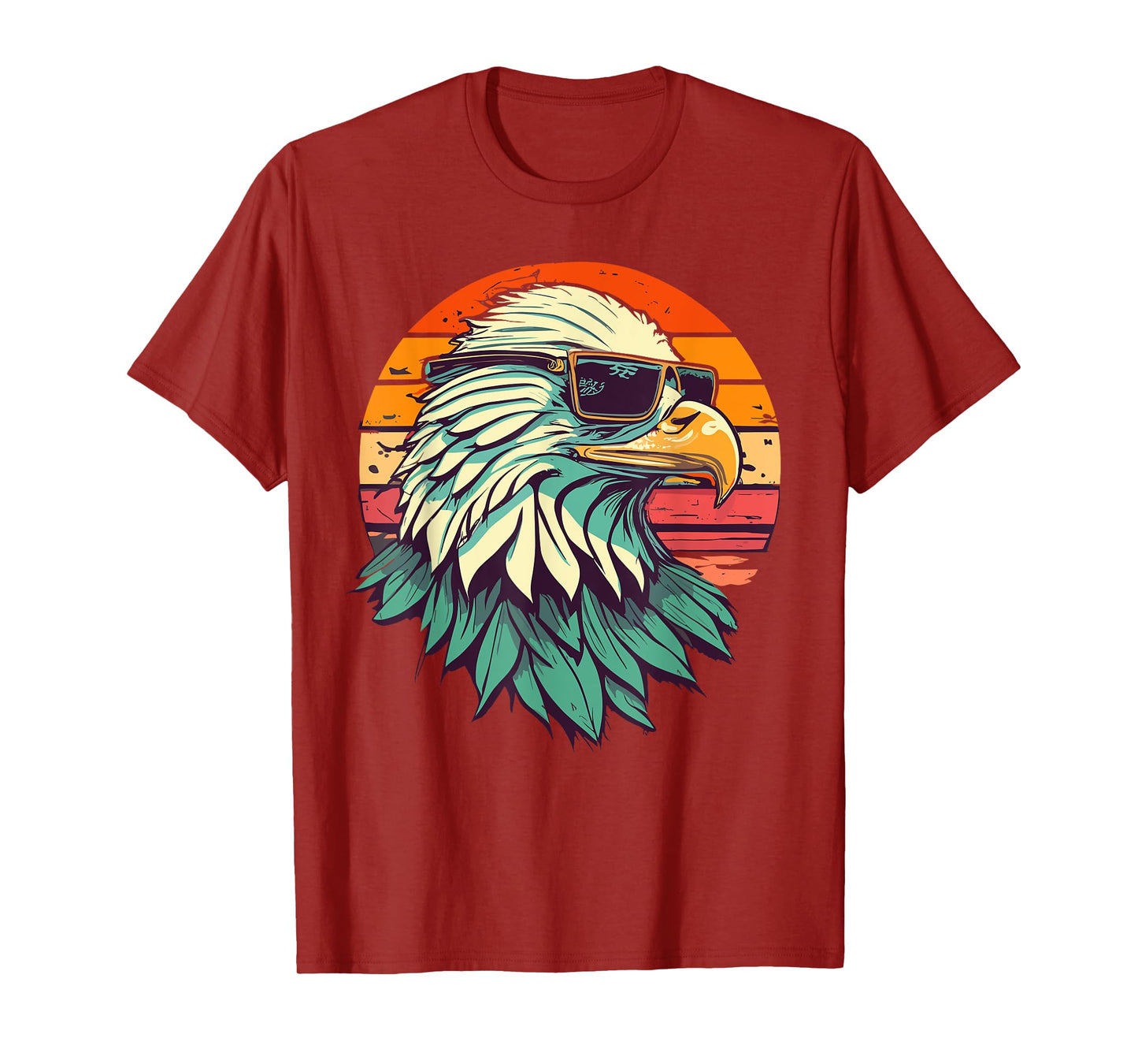 Vintage Eagle with Sunglasses - Retro American Bald Eagle T-Shirt