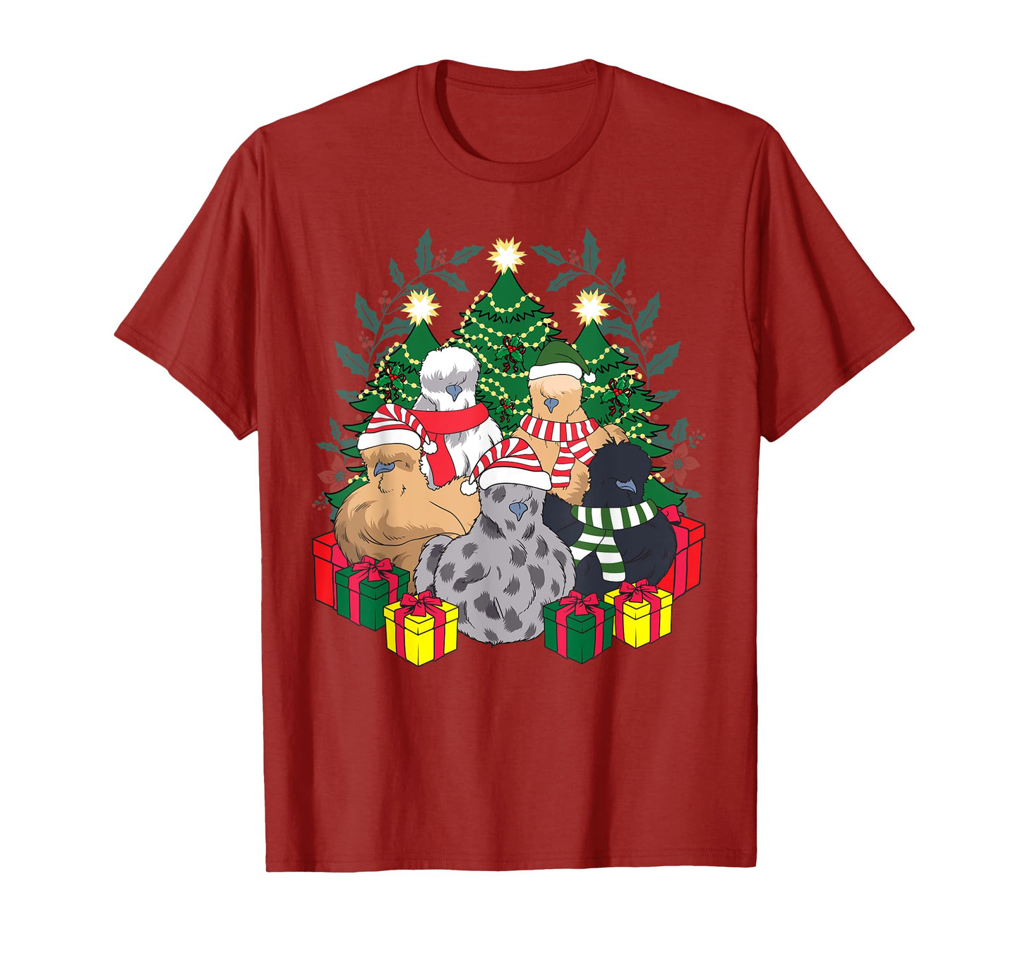 Poultry Farmer Funny Silky Silkie Chicken Lover Co Silkie Silky Chickens Christmas Xmas Cute Graphic Men's Black Cotton Blend T-Shirt