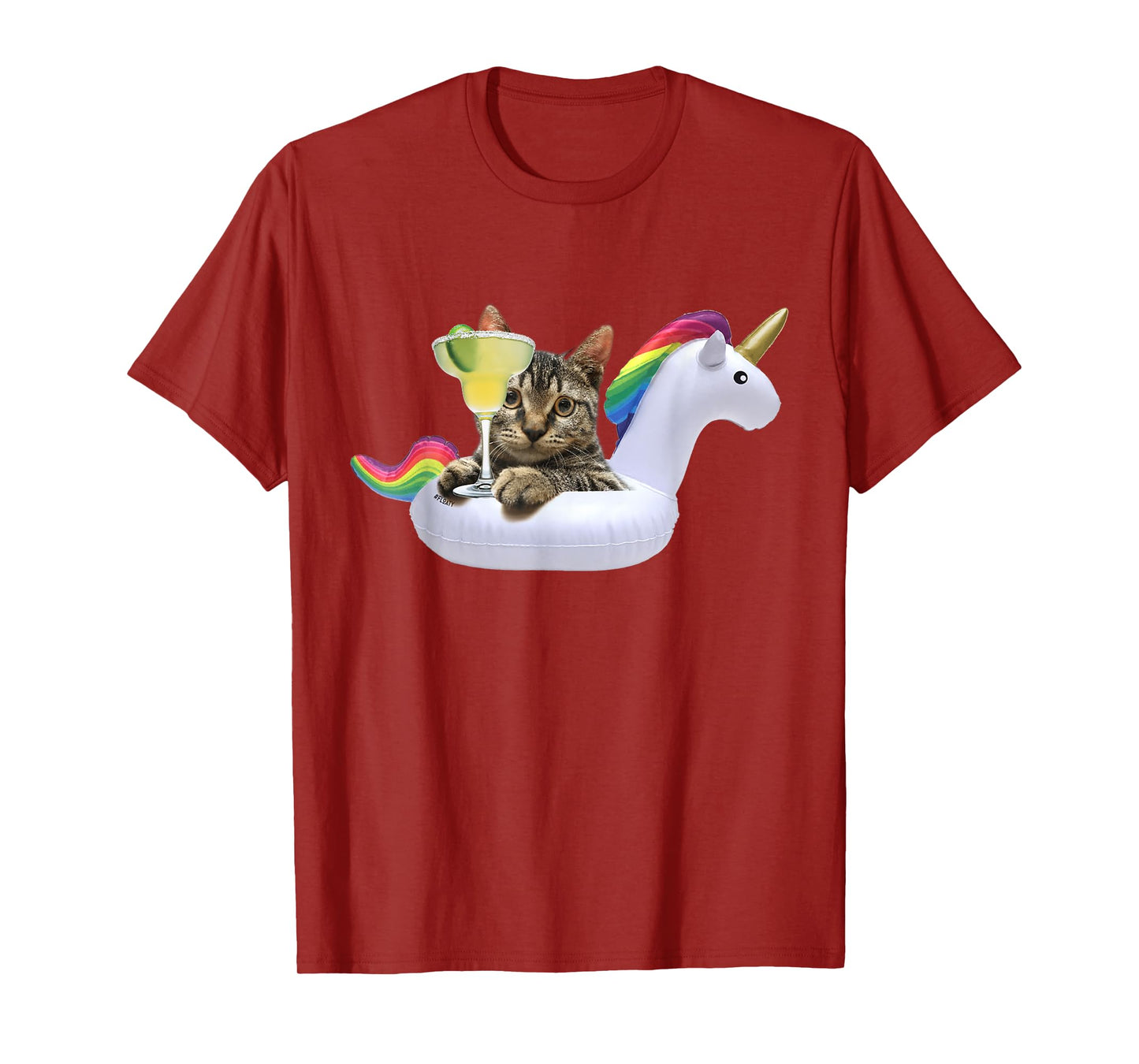Summer Kitty With Margarita Unicorn Float Funny Cat Tshirt Men Women T-Shirt