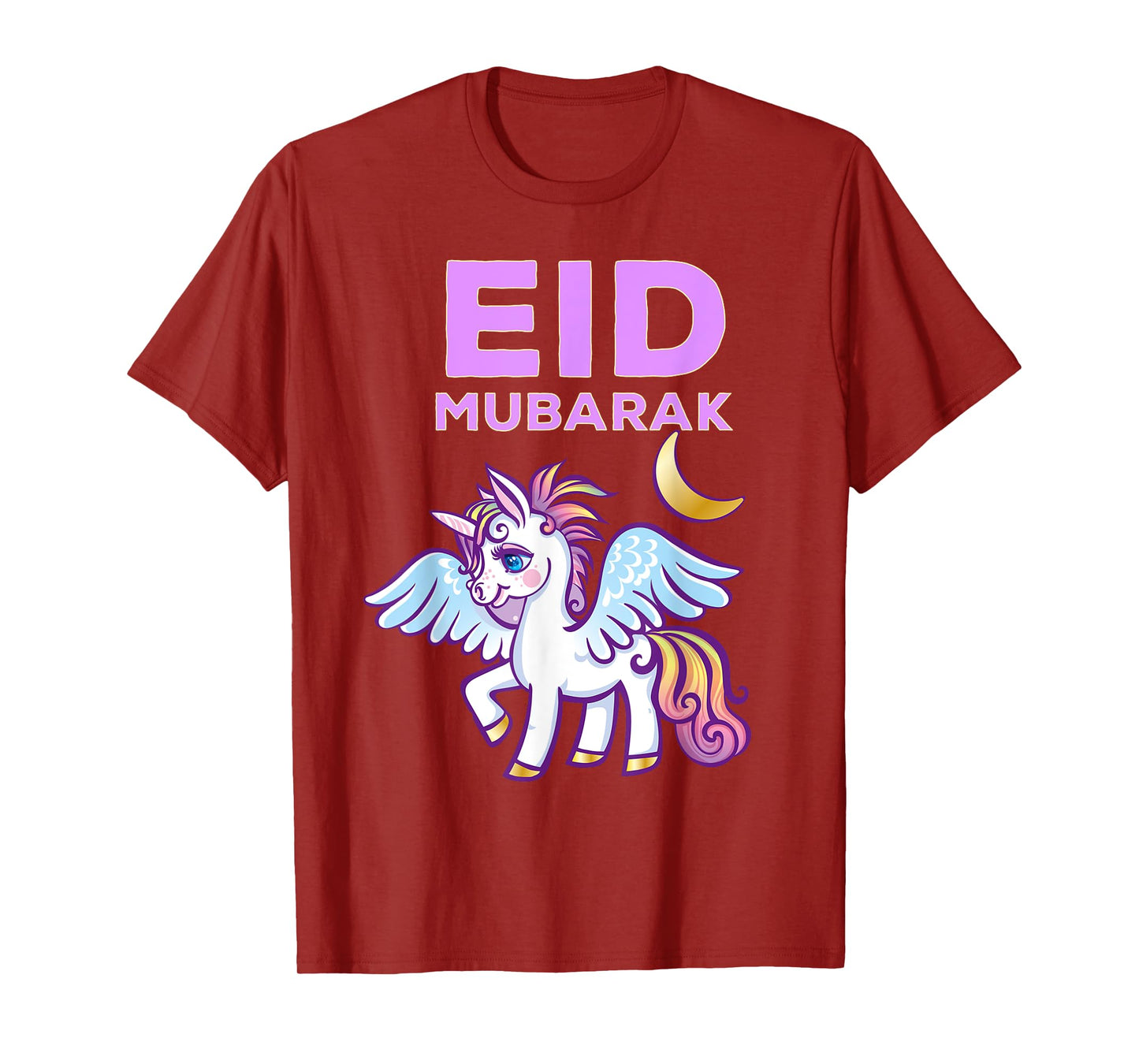 Eid Mubarak Gift for Kids Girls Eid Mubarak Unicorn T-Shirt