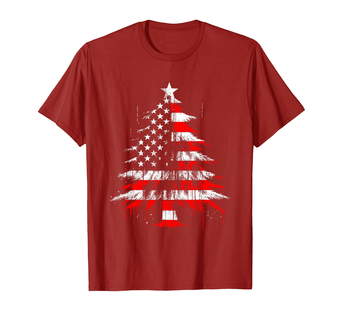 Christmas Tree American Flag - Patriotic USA Xmas Lover T-Shirt