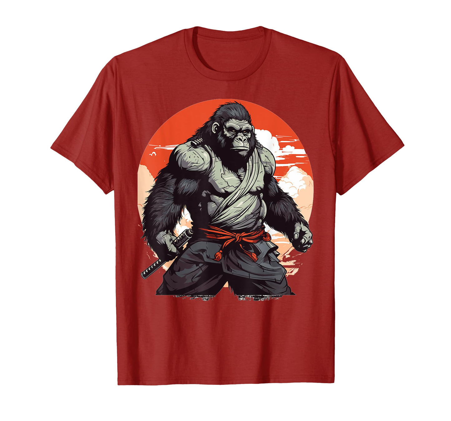 Samurai Monkey Warrior Japanese Ninja Gorilla Kawaii T-Shirt