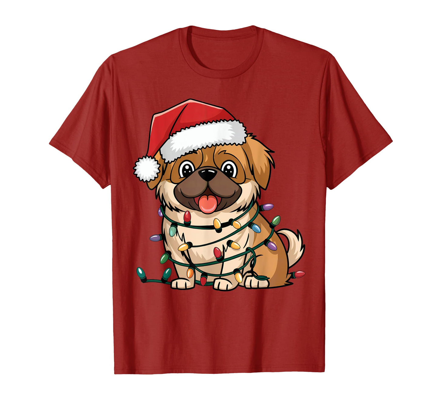 Pekingese Christmas Lights Xmas Dogs Gifts for Men Women T-Shirt