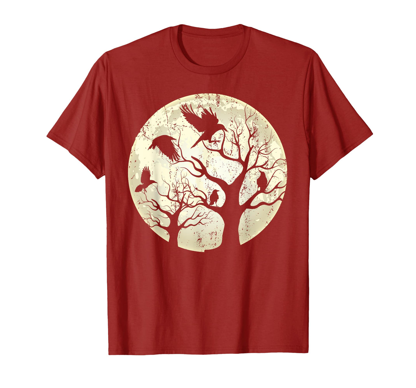 Gothic Animal Forest Bird Raven Creepy Night Moonlight Crow T-Shirt