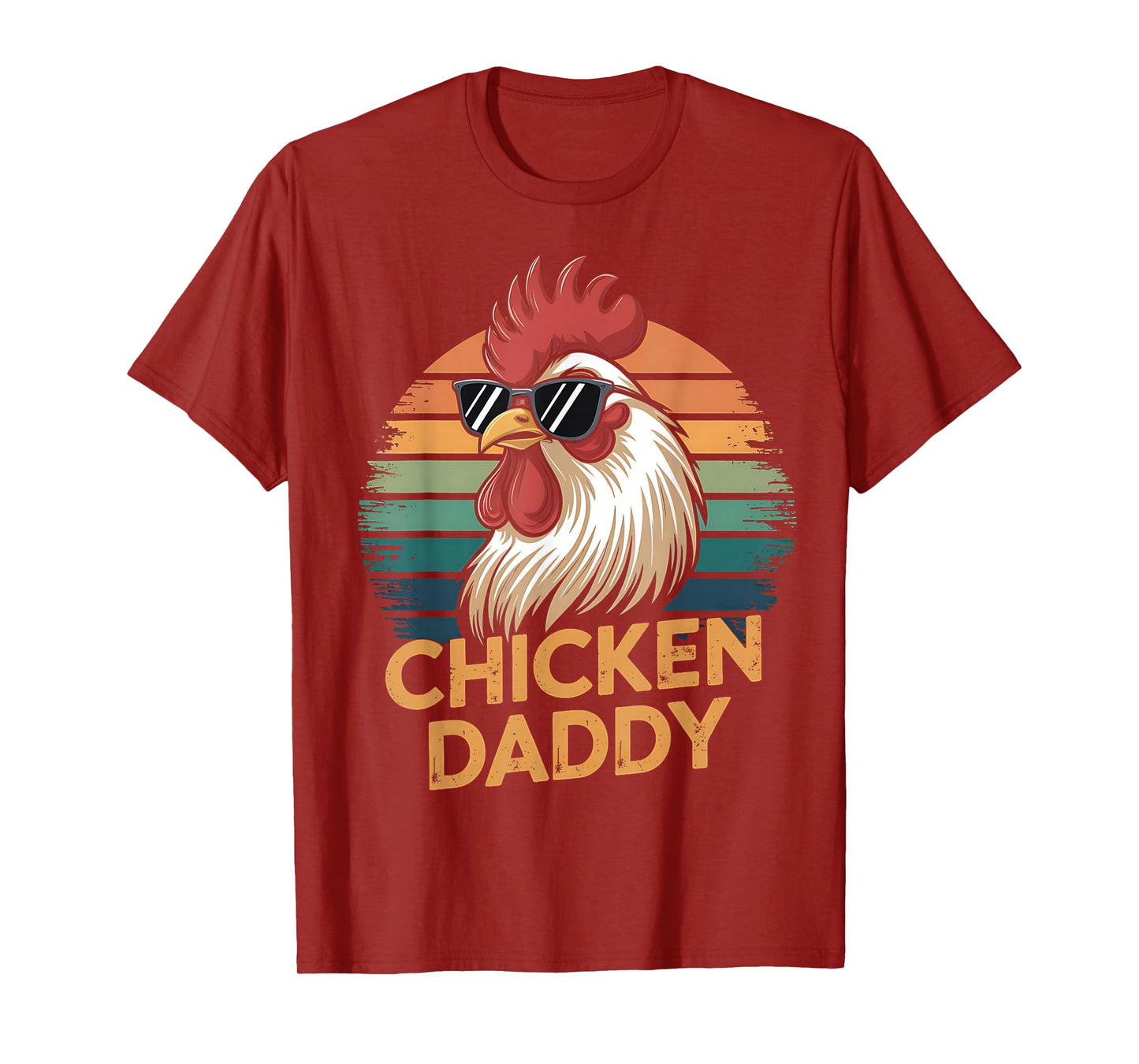 Retro Chicken Daddy Vintage 70s Retro Funny Farm Chicken Dad T-Shirt