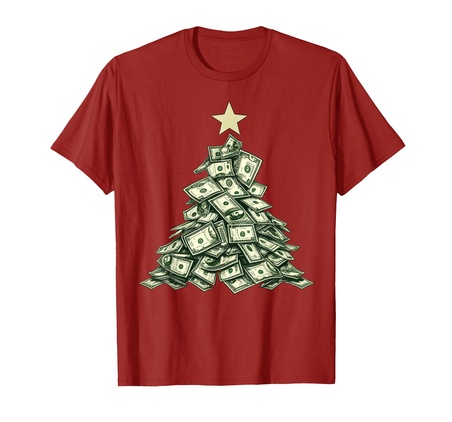 Christmas Tree Dollar Bills Money T-Shirt