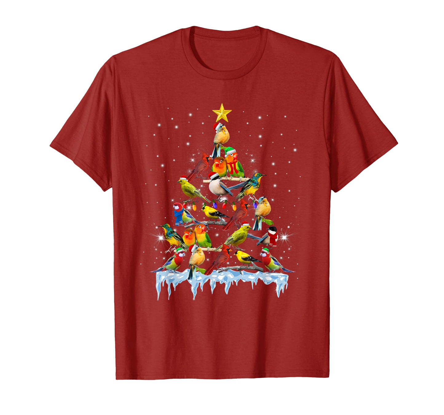 Parrot Christmas Tree Lights Funny Bird Lover Parrot T-Shirt
