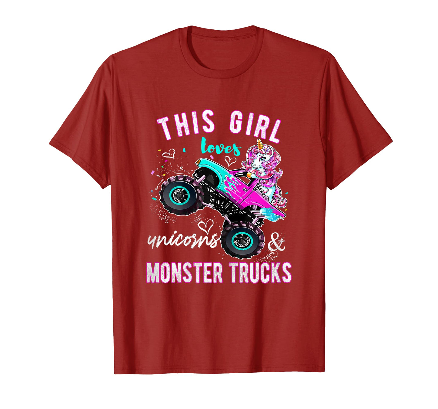 Unicorn Drive a Monster Truck -Unicorn Birthday Daughter T-Shirt