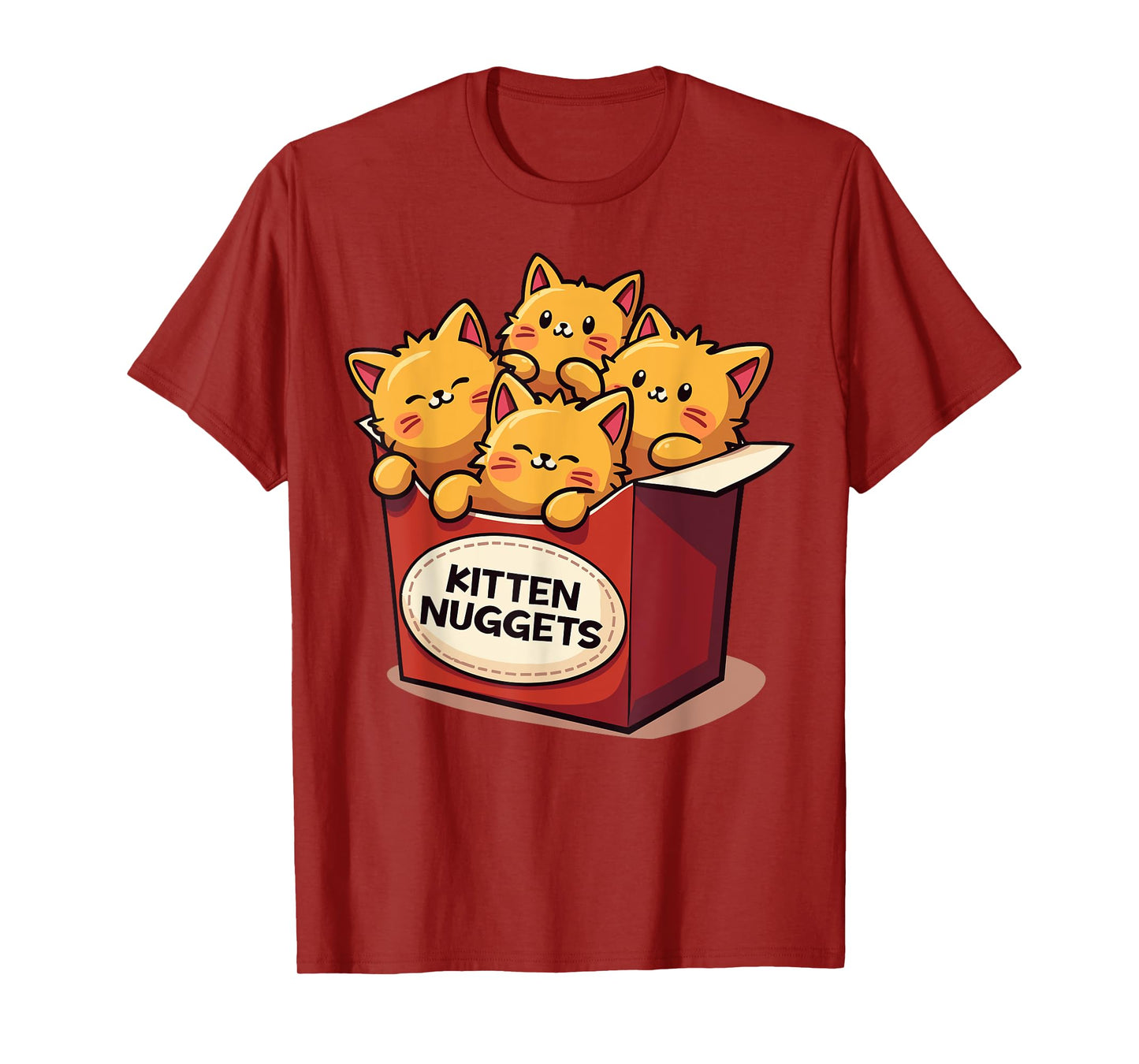 Cute Kitten Nuggets Chicken Nuggets Cat Lover Funny Cat Pun T-Shirt for Men Women Girls Kids