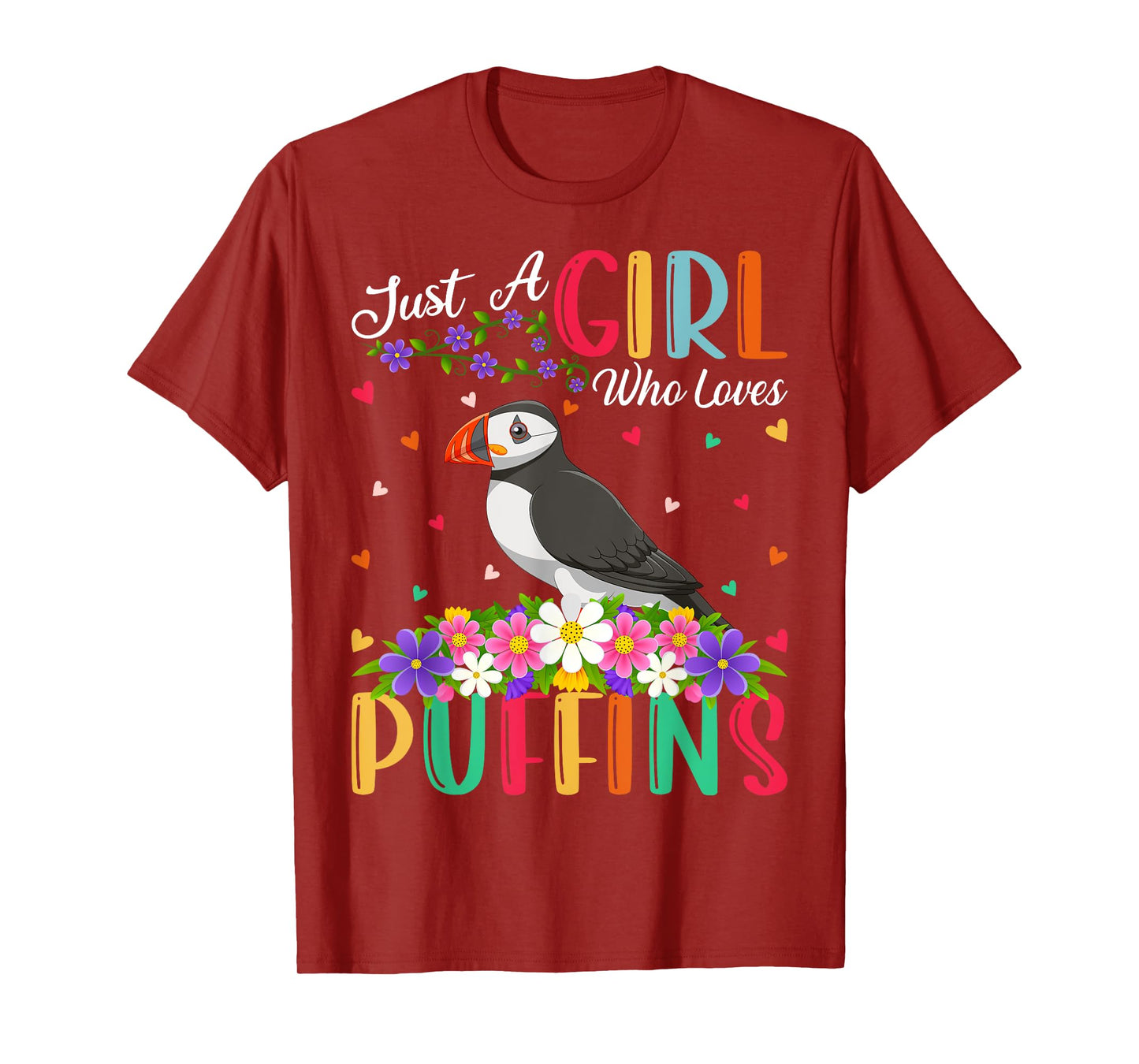 Puffin Bird Lover Just A Girl Who Loves Puffins T-Shirt