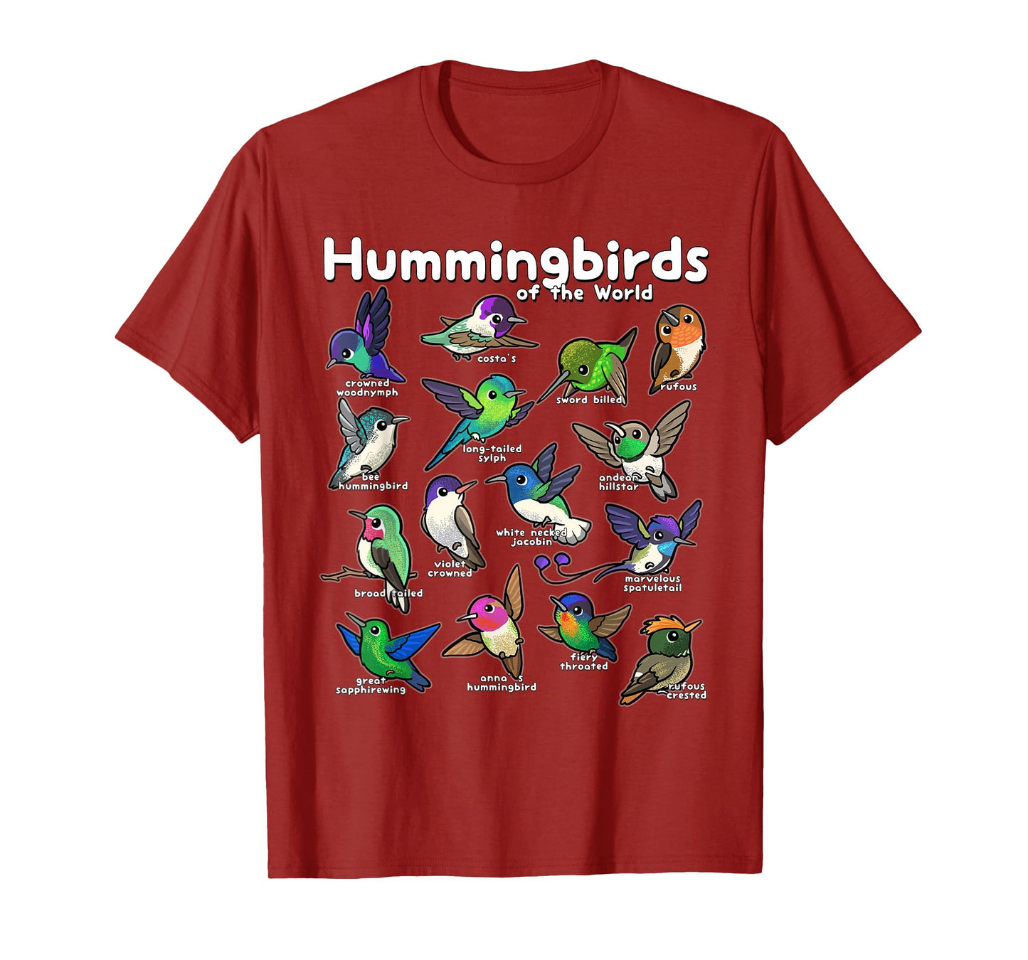 Hummingbird Lovers shirt Cute Hummingbirds of the World Bird T-Shirt