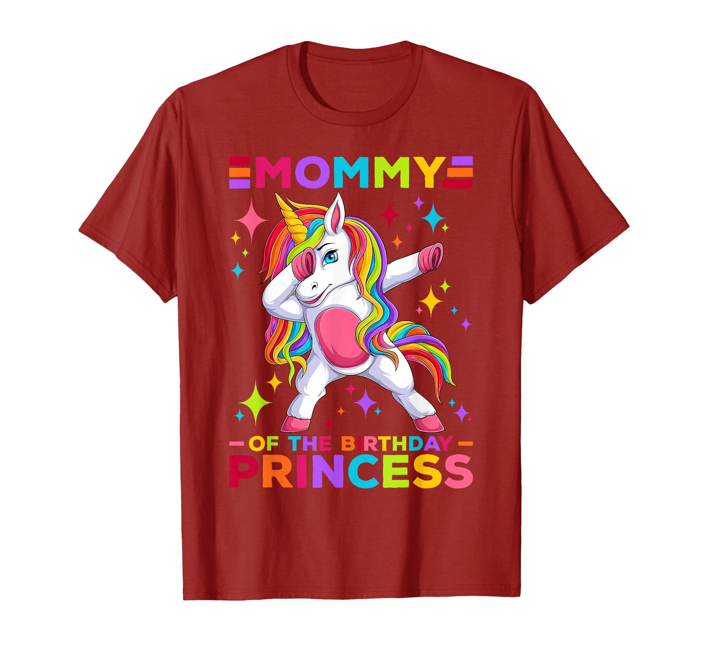 Mommy Of The Birthday Princess Dabbing Unicorn Girl Birthday T-Shirt