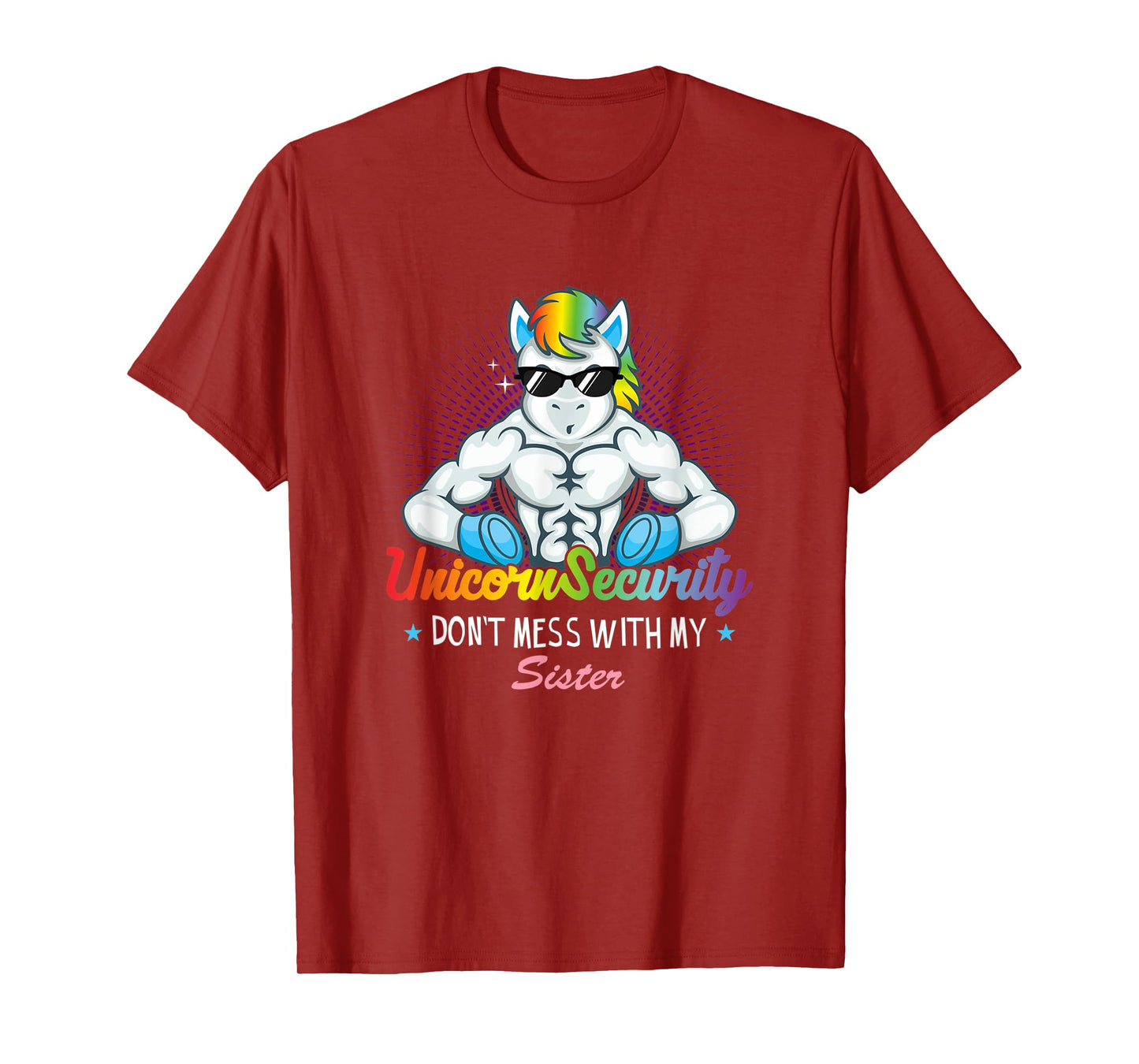 Unicorn Security Muscular Brother Don't Mess With My Sister T-Shirt