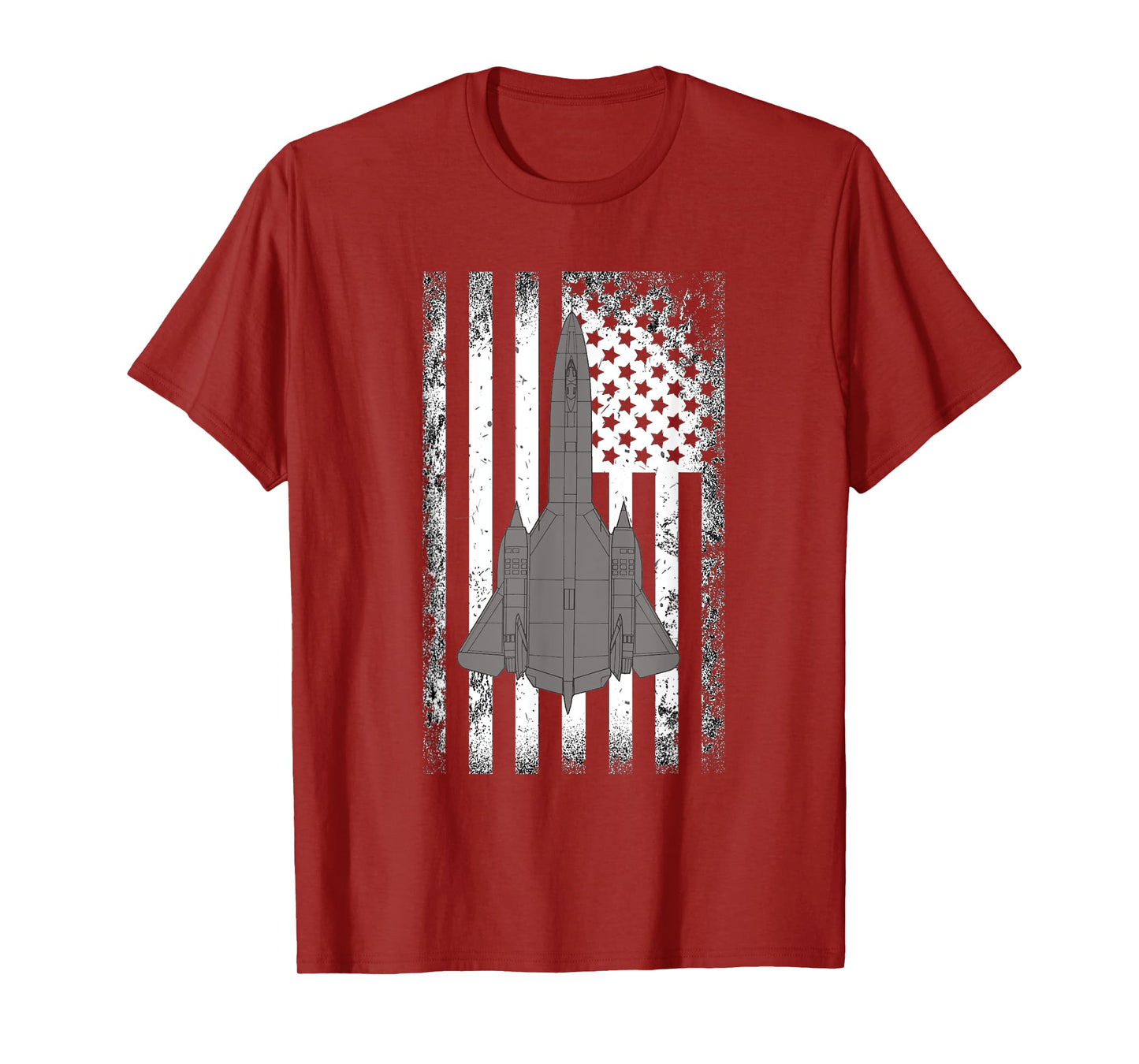 SR-71 Blackbird American Flag Military Plane T-Shirt for Women Men