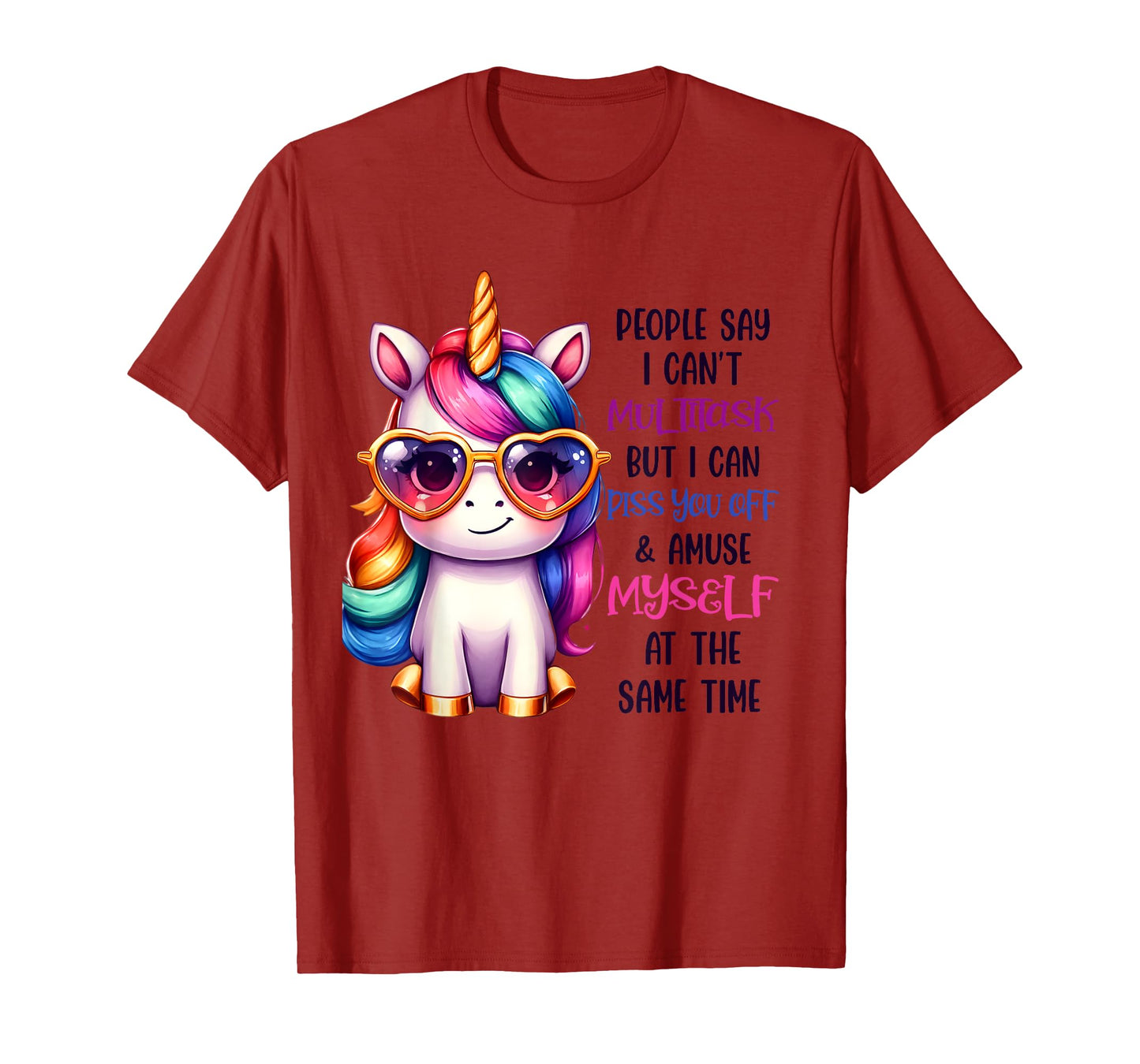 Funny Unicorn For Women People Say I Can't Multitask T-Shirt