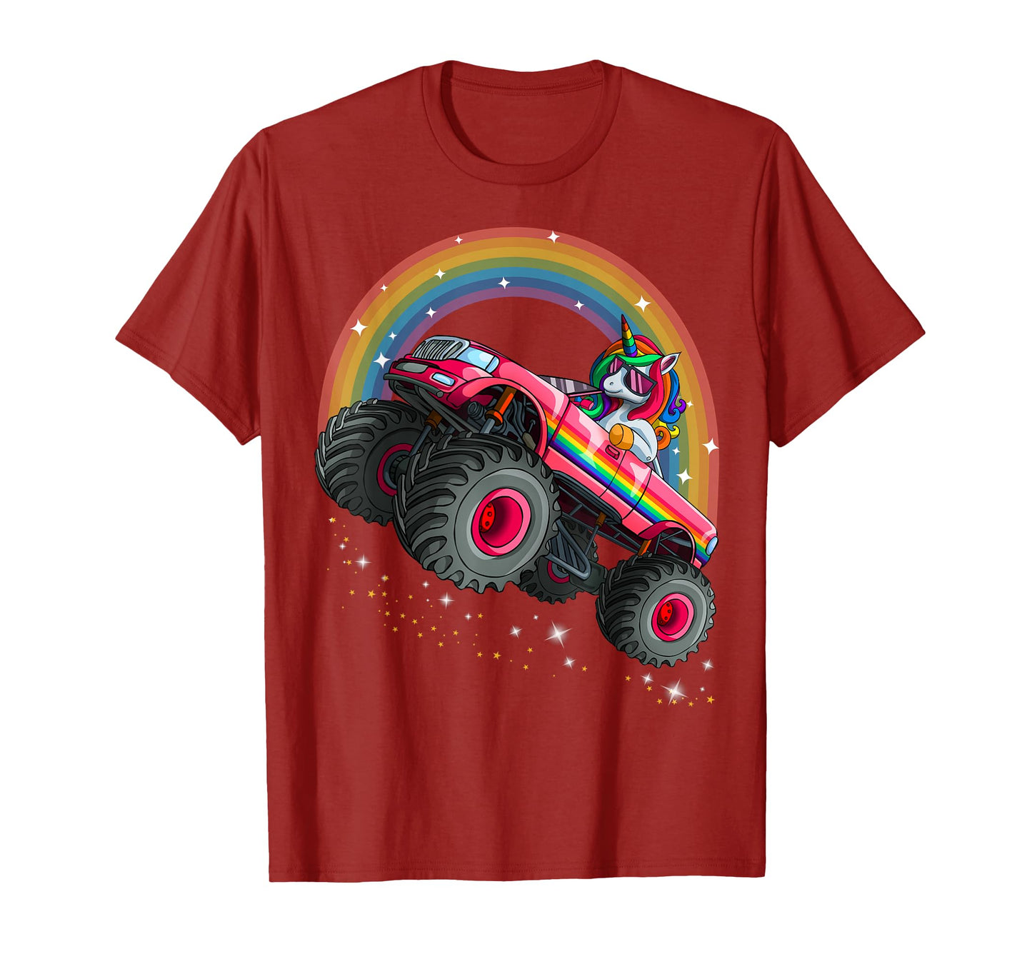 Monster Truck Unicorn Birthday Shirt Magical Party Girl Gift T-Shirt