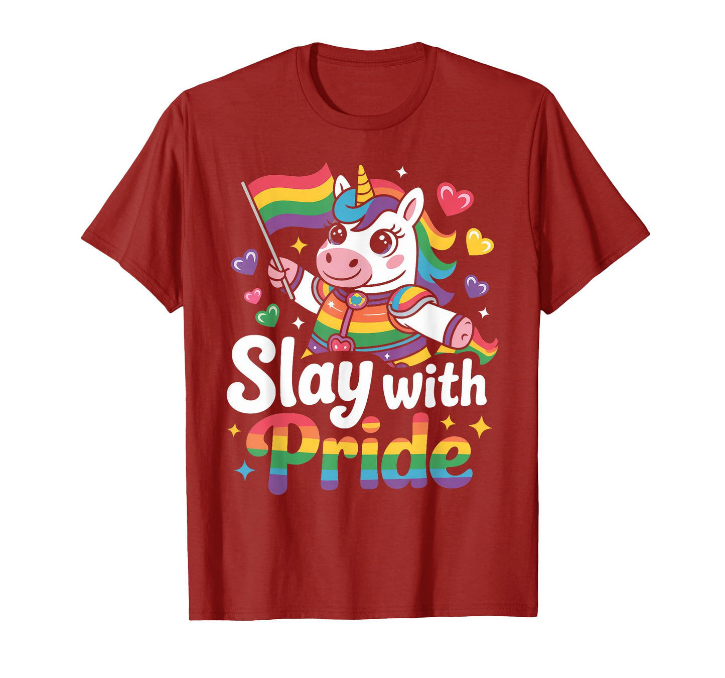 Slay With Pride Rainbow Unicorn Armor T-Shirt