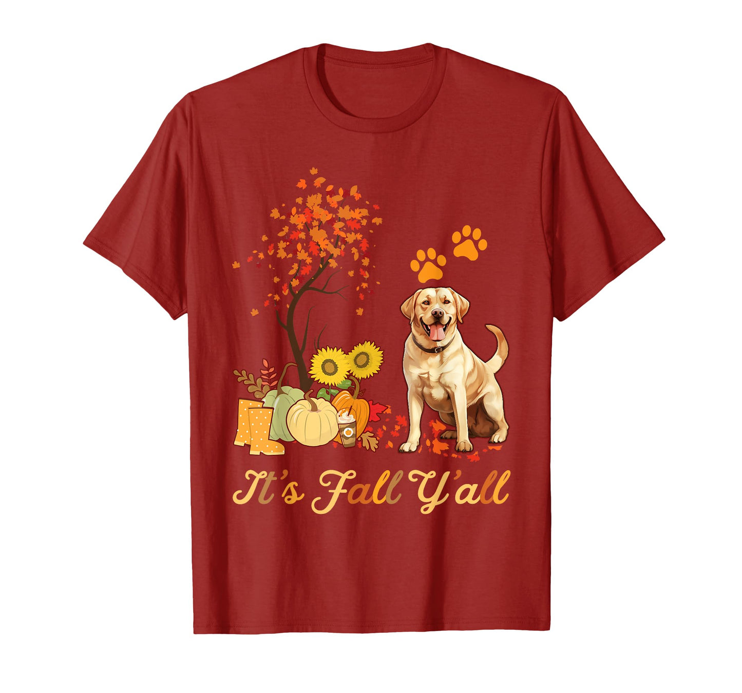 Labrador Retriever Fall Autumn Leaf Maple Tree Thanksgiving T-Shirt