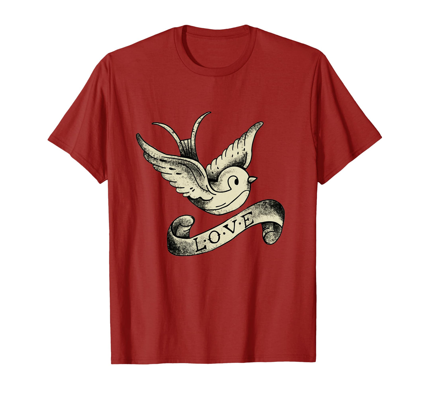 Love Sparrow Vintage Tattoo Design T-Shirt
